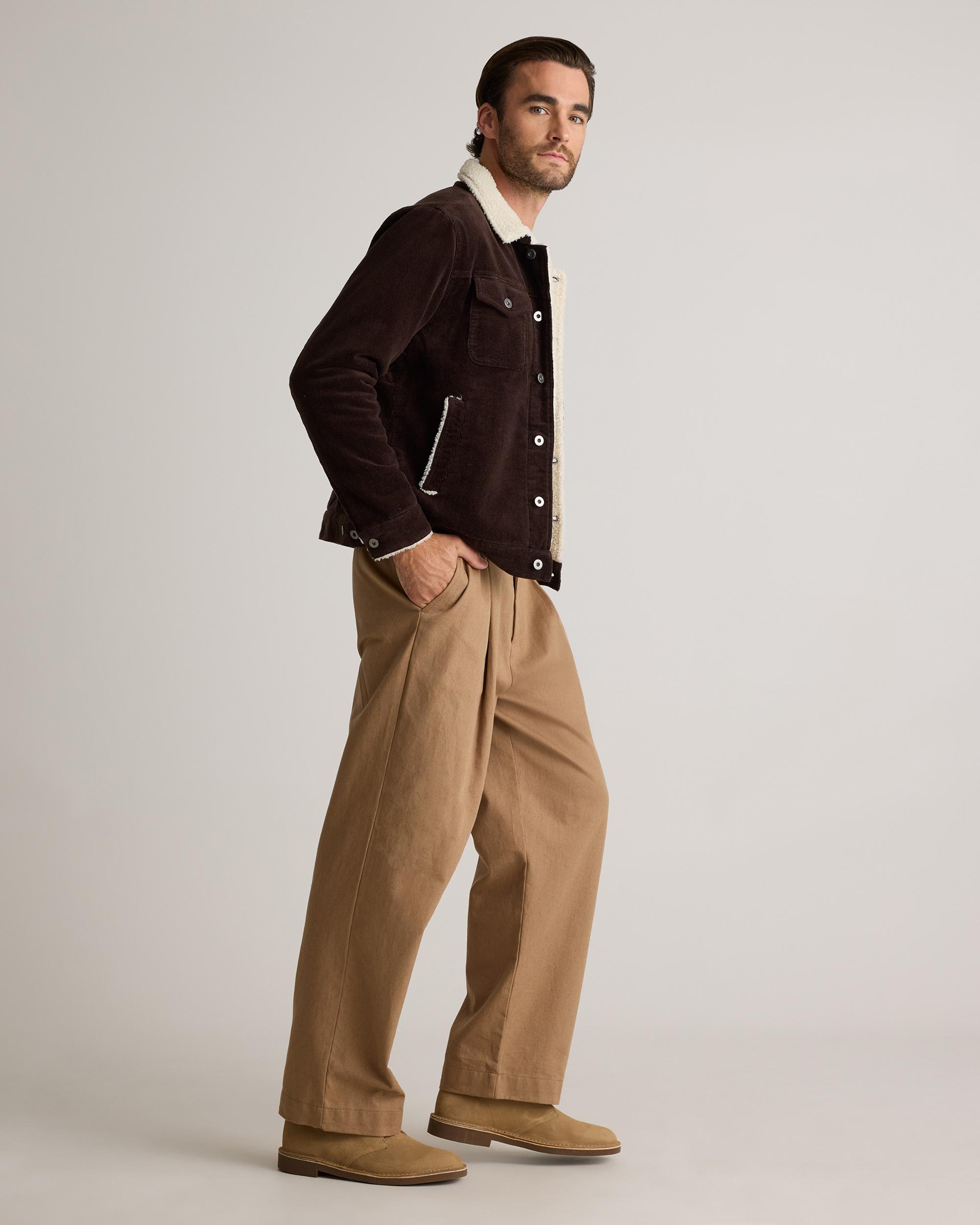 Quince | Men's Organic Stretch Corduroy Sherpa-Lined Trucker Jacket Size XL, 100% Polyester Product Image