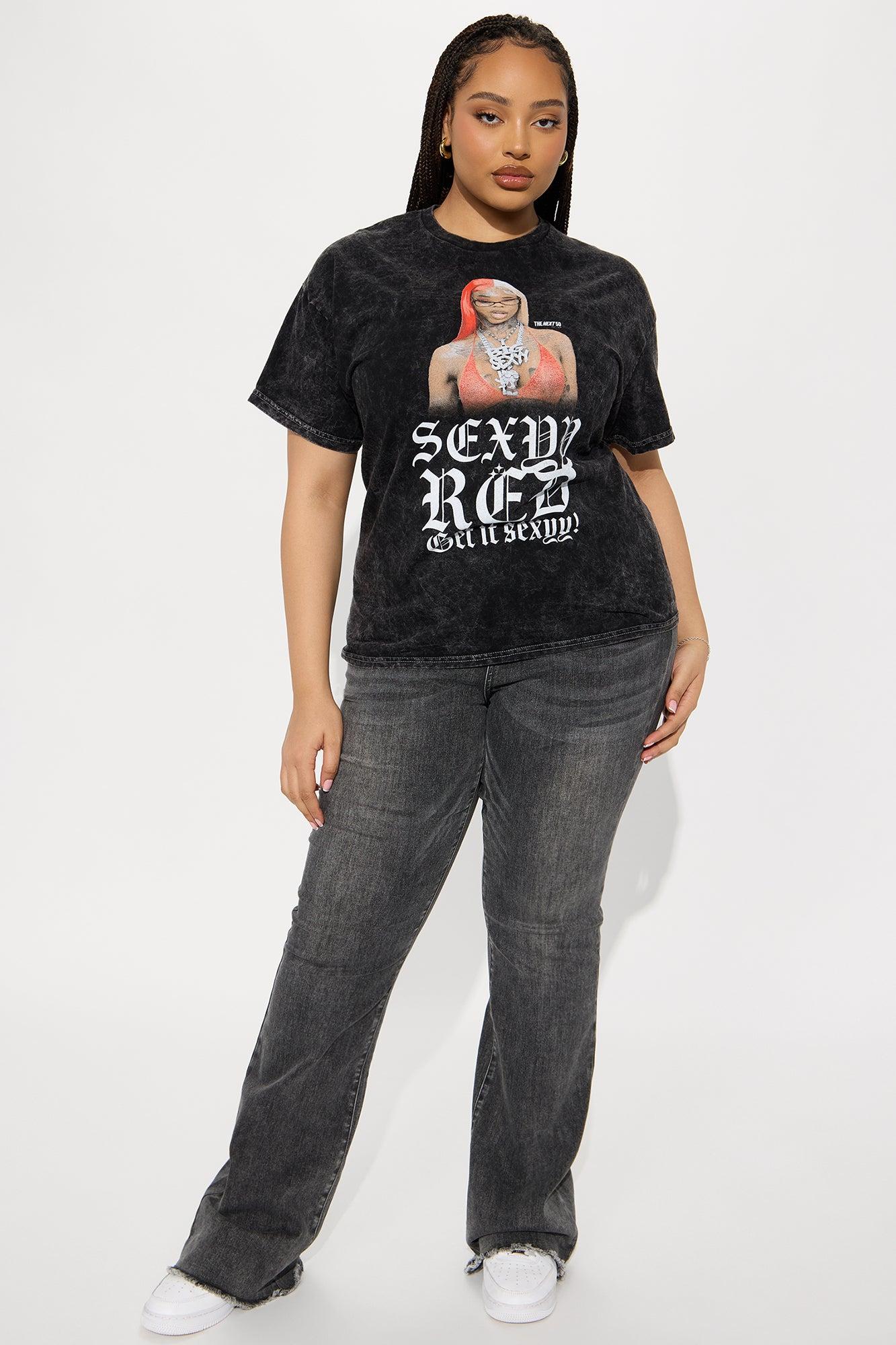 Sexyy Red Washed Oversized Tee - Black Product Image