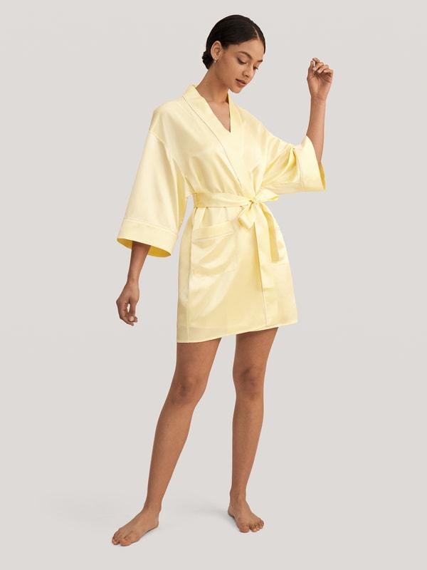 Golden Cocoon Silk kimono Robe Product Image