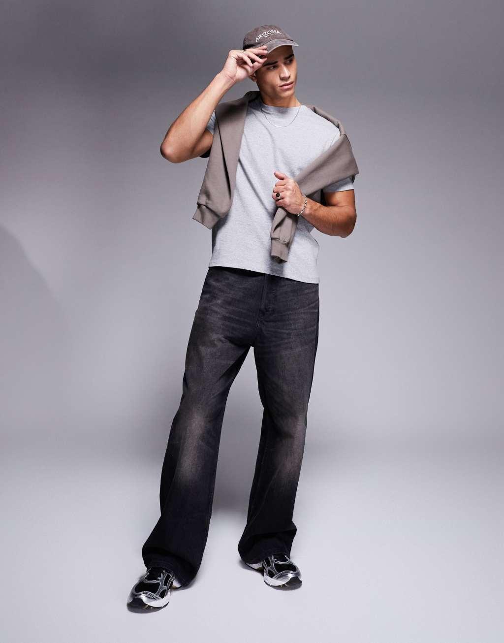 ASOS DESIGN essential crew neck t-shirt in heather gray | ASOS Product Image