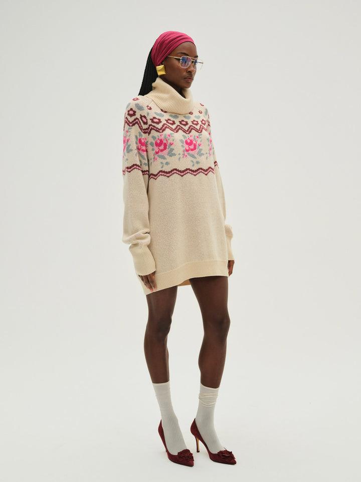 Ski Lodge Oversized Sweater — Cream Product Image