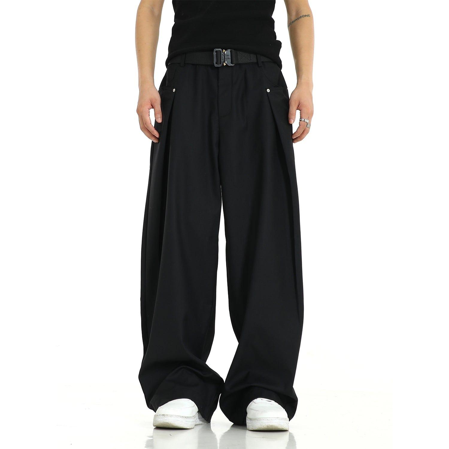 RT No. 9805 FOLDED WIDE STRAIGHT PANTS Product Image