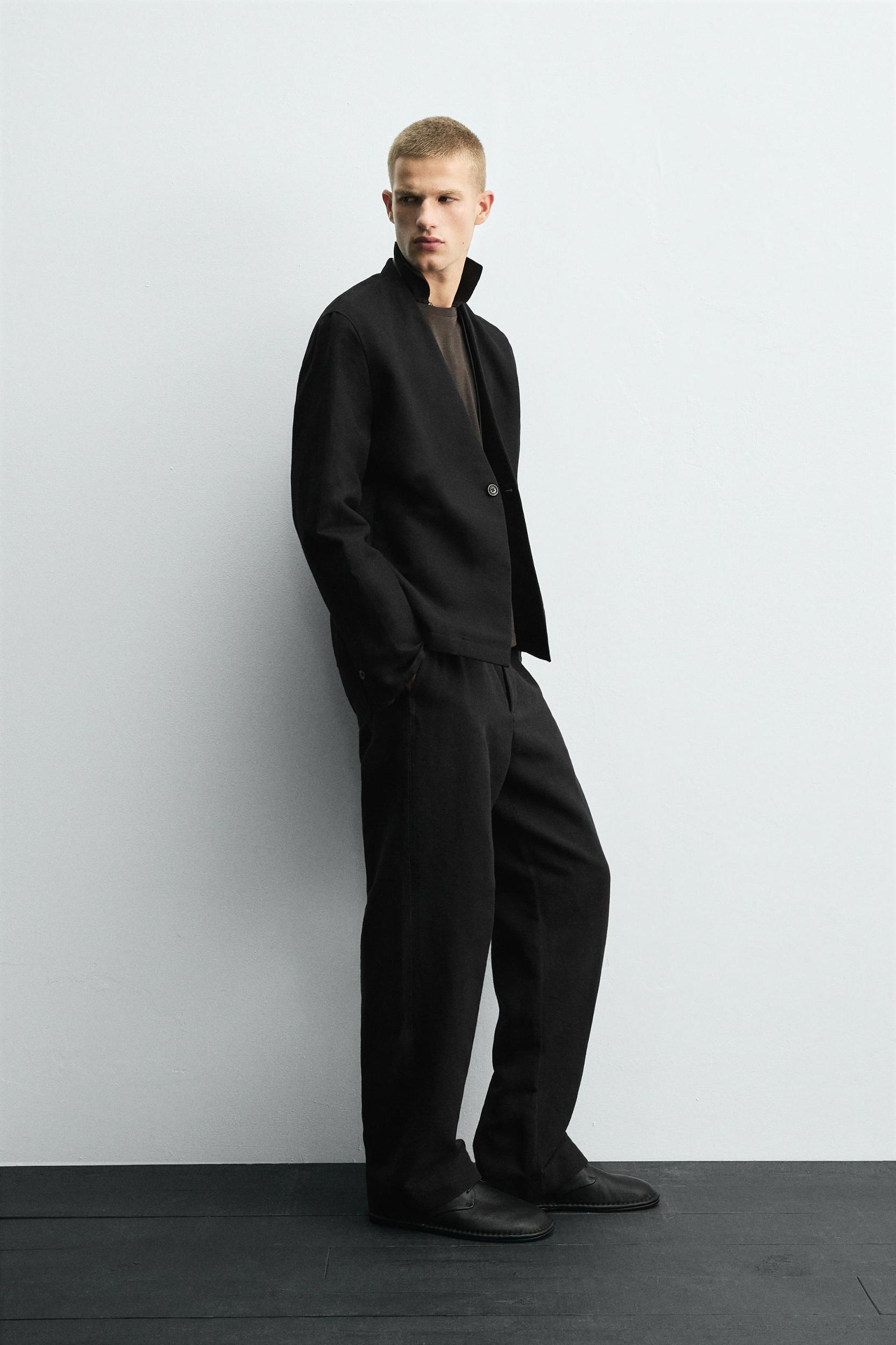 COTTON-LINEN SUIT BLAZER Product Image