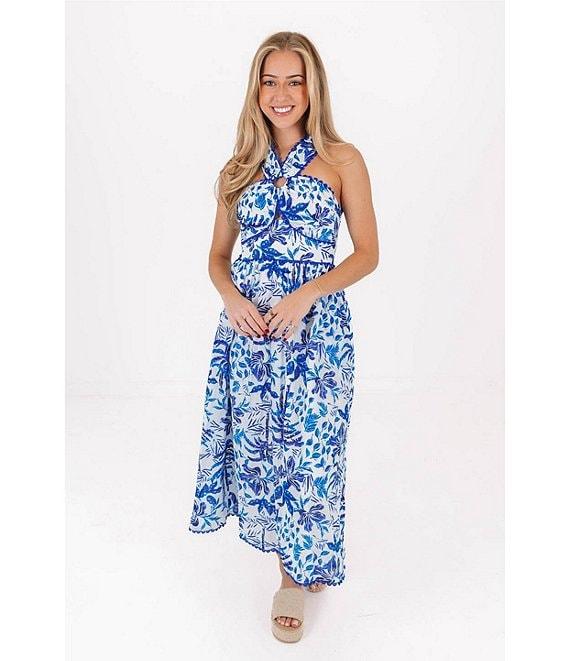 J.Marie Hayden V-Neck Sleeveless Ric Rac Trim Midi A-Line Dress Product Image