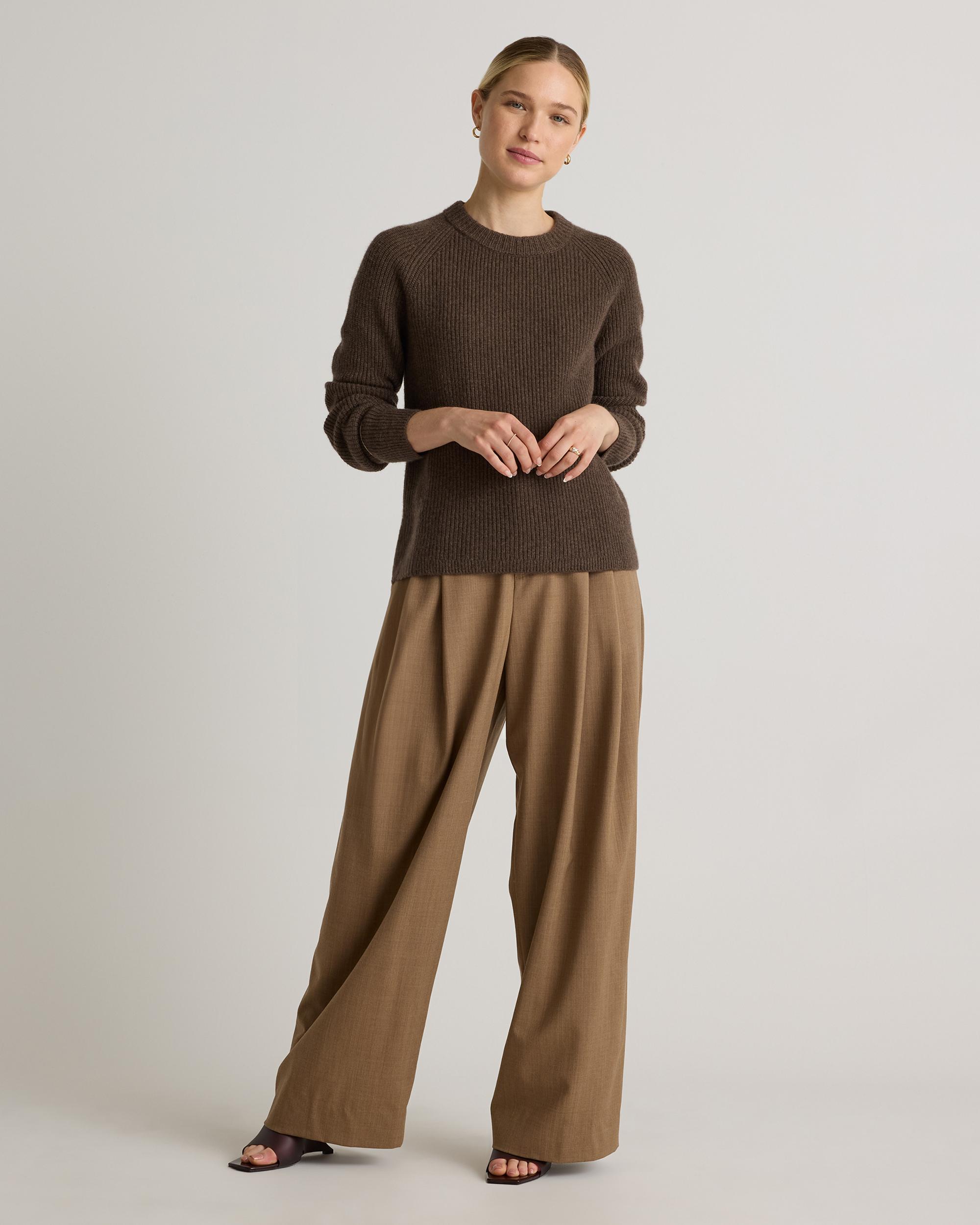 Quince | Women's Mongolian Cashmere Fisherman Crewneck Sweater Product Image