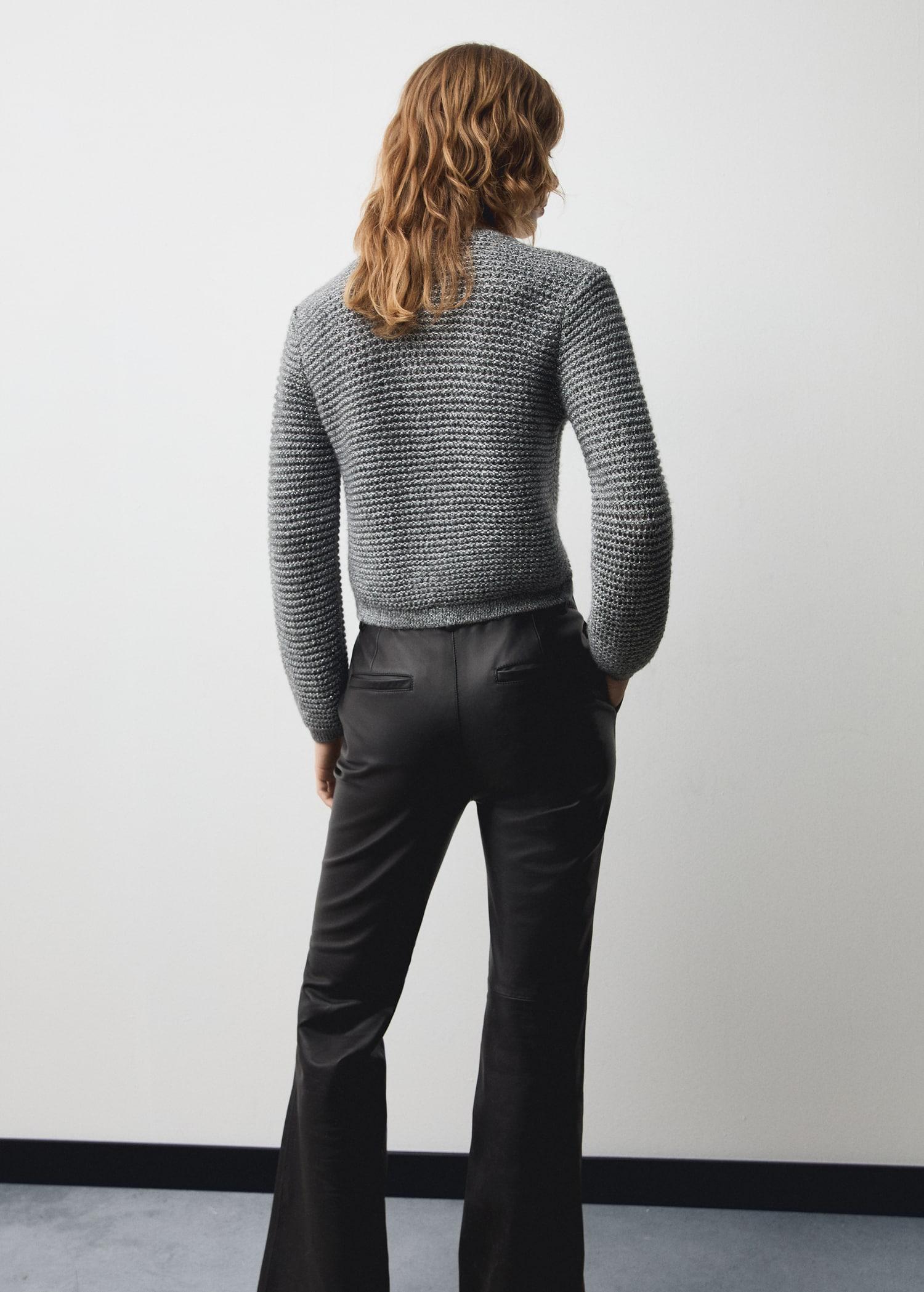 Lurex knitted jacket with buttons - Women | MANGO USA Product Image