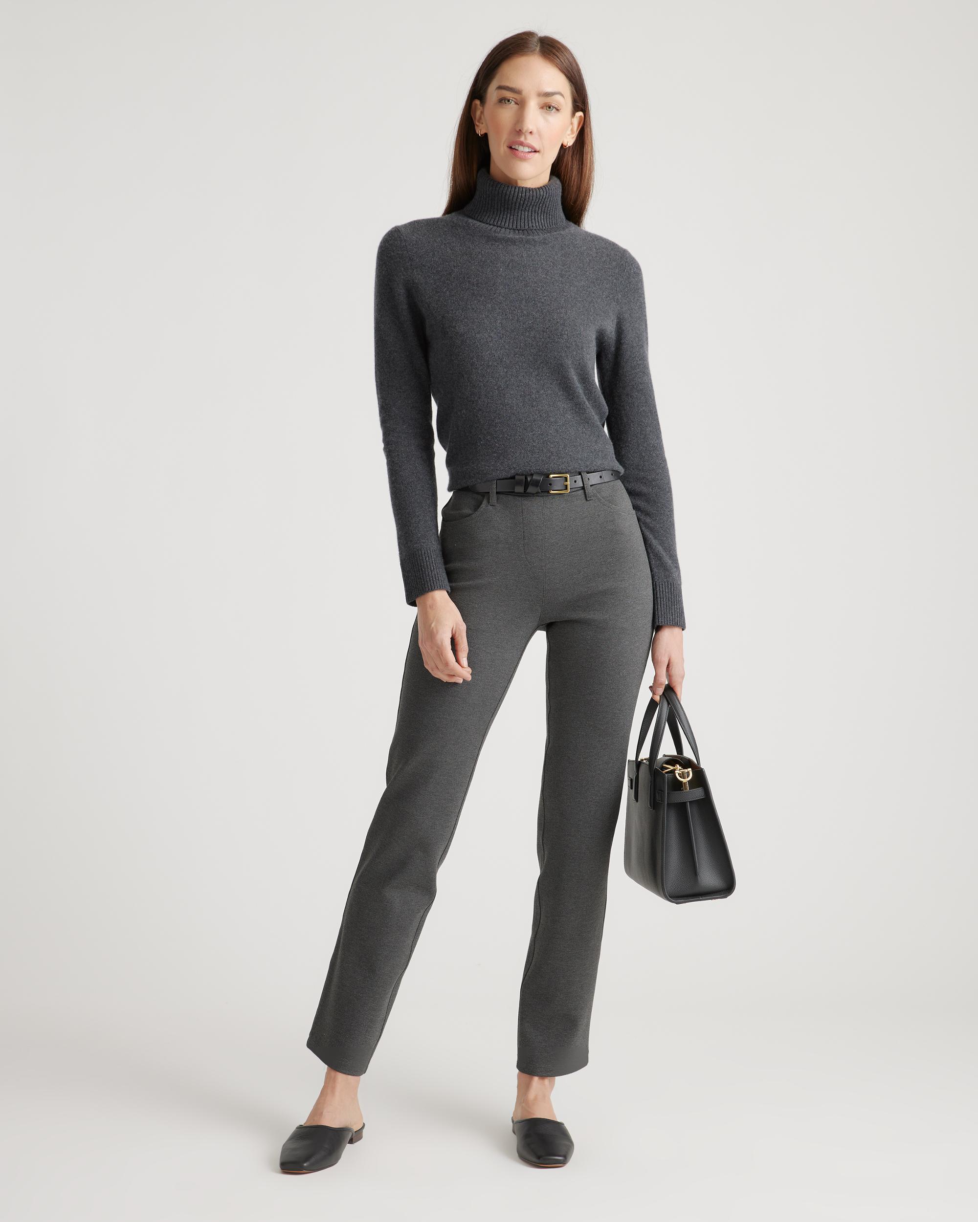 Quince | Women's Ultra-Stretch Ponte Straight Leg 4-Pocket Pants Rayon Product Image