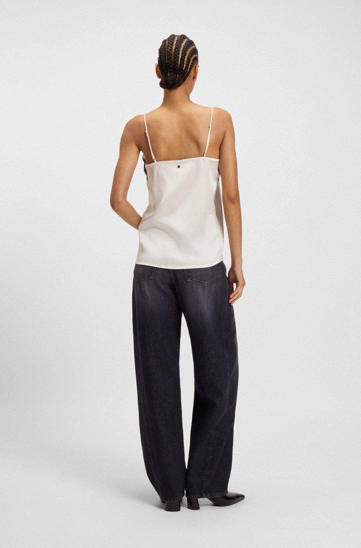 Satin camisole with lace details Product Image