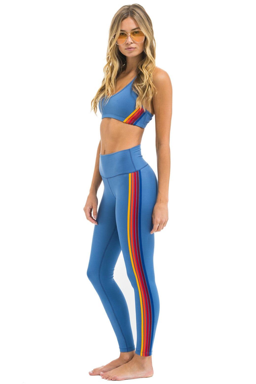 FULL LENGTH HI-RISE 5 STRIPE LEGGINGS - DUSTY BLUE Female Product Image