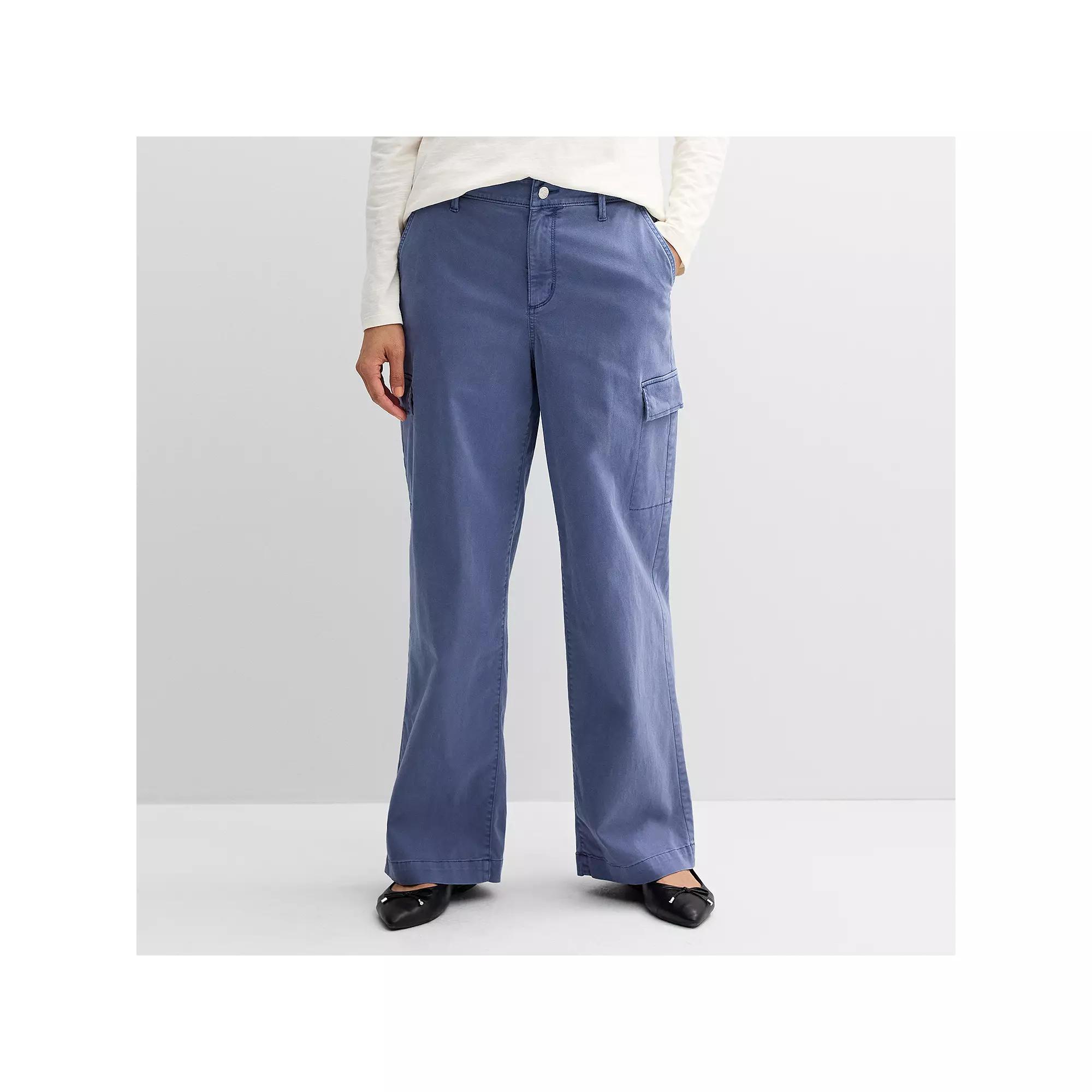 Petite Sonoma Goods For Life® Cargo Utility Pants, Women's, Size: 8 Petite, Blue Flare Product Image