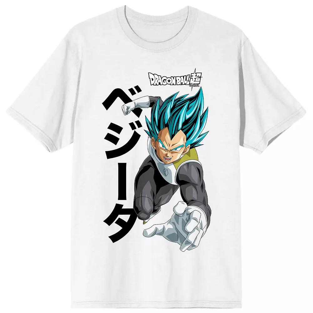 Men's Dragon Ball Vegeta Graphic Tee, Size: XL, White Product Image