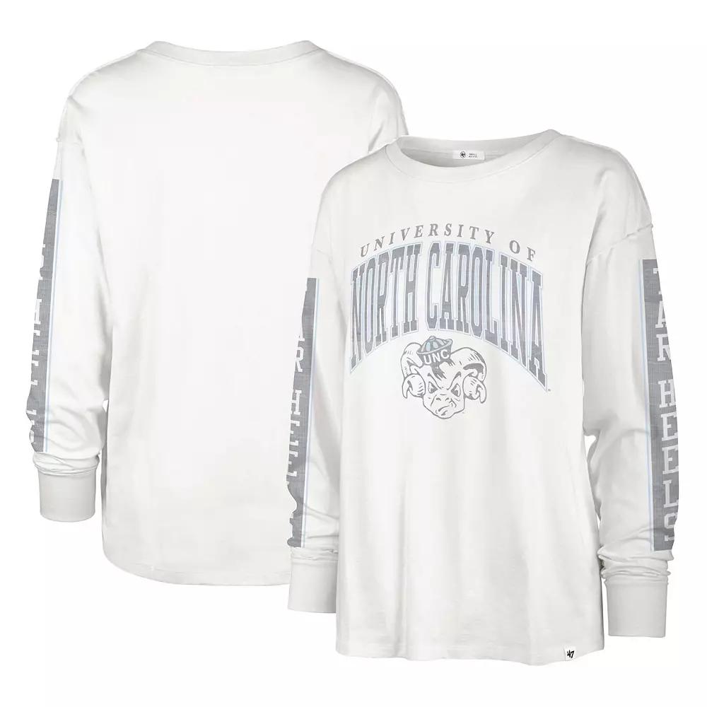 Women's '47 White North Carolina Tar Heels Statement SOA 3-Hit Long Sleeve T-Shirt,  Product Image