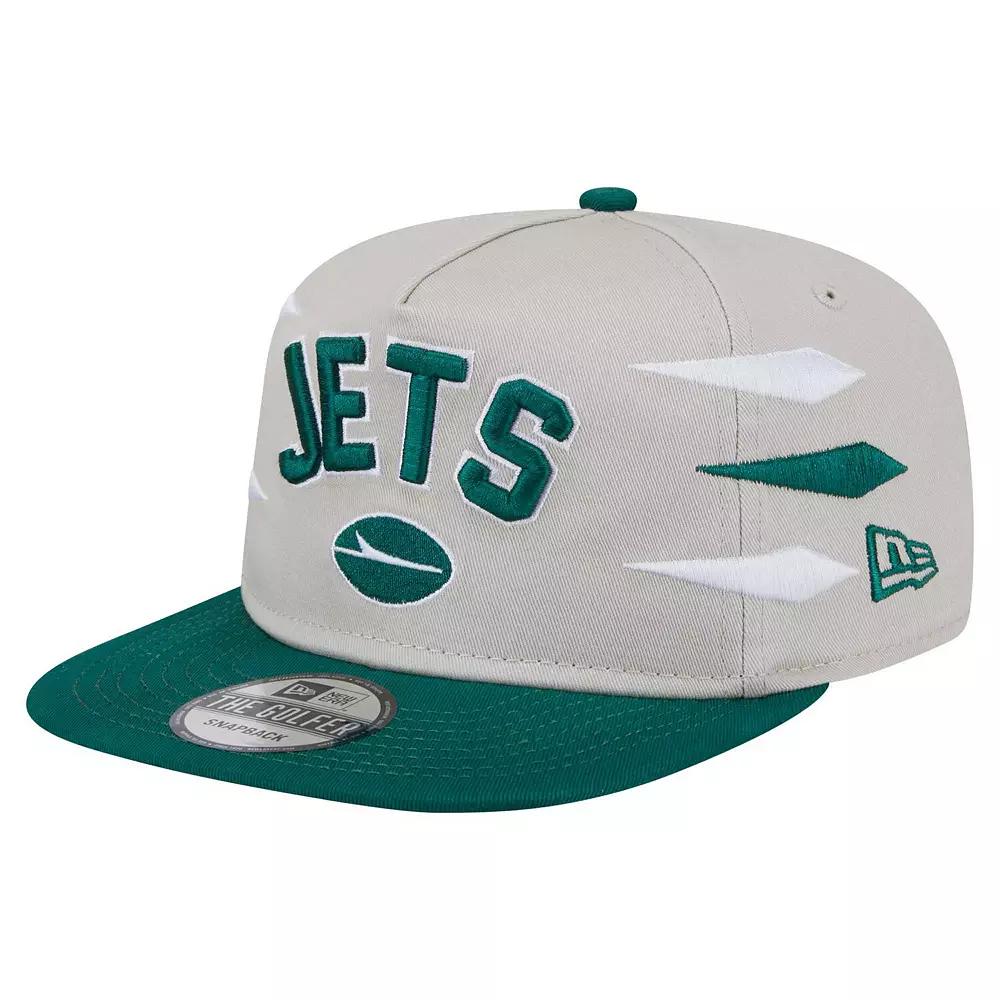 Men's New Era Stone/Green New York Jets Athletic Golfer Snapback Hat, Team Product Image