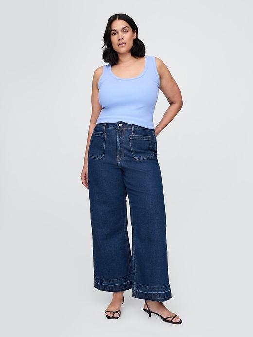 Curvy High Rise Stride Wide-Leg Ankle Jeans Product Image
