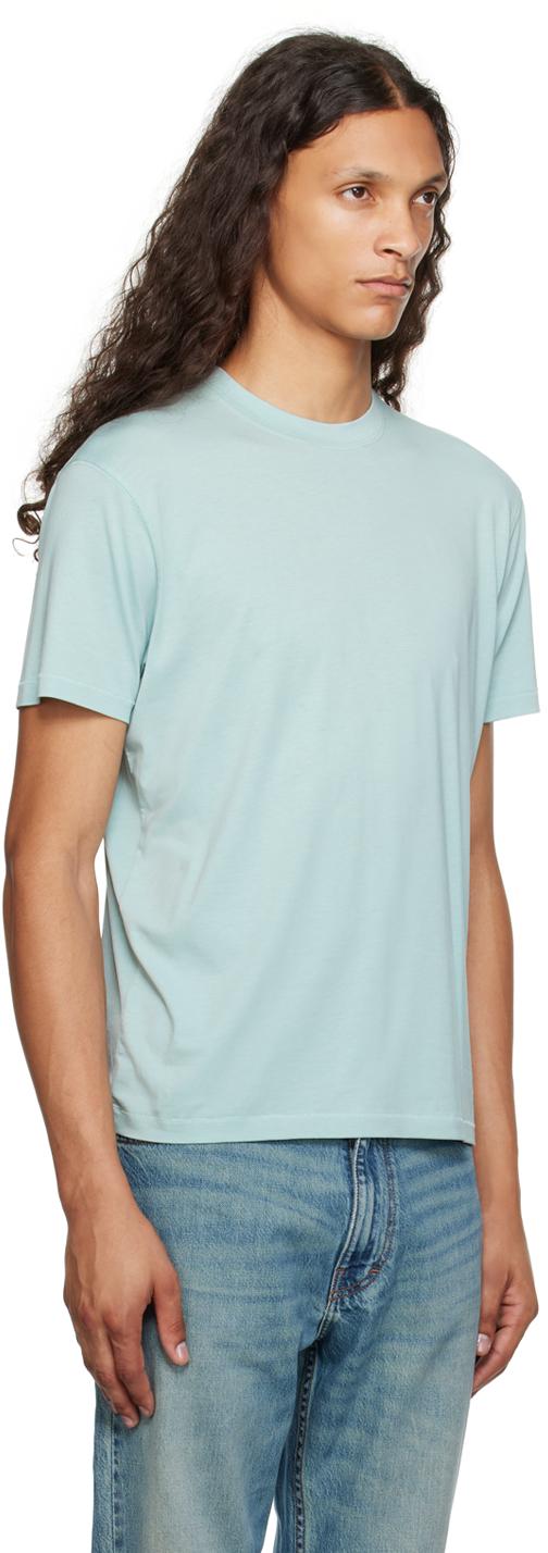 TOM FORD Classic Crewneck Short-sleeved T-shirt In Blue Product Image