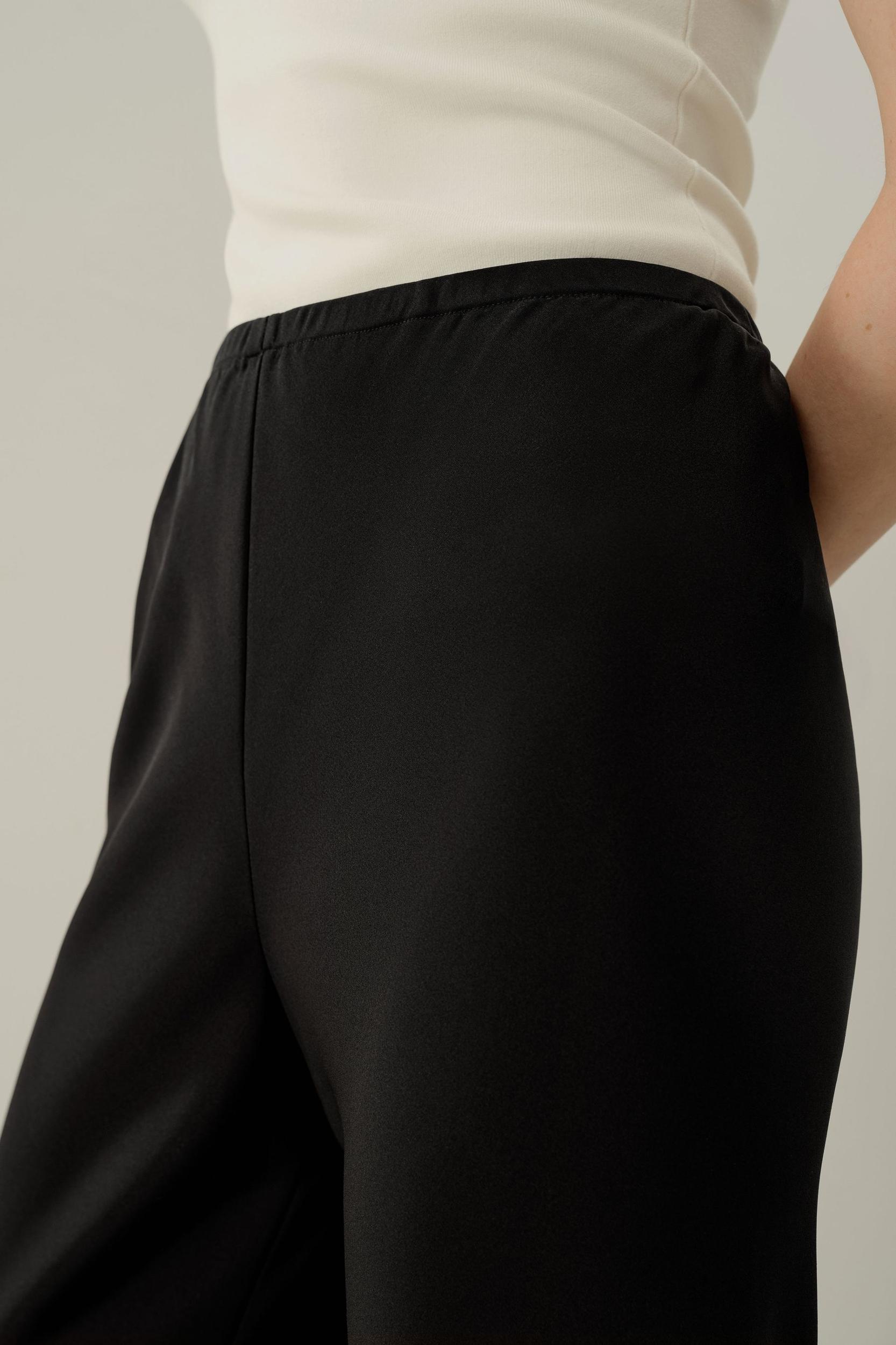 Bias Cut Straight Leg Silk Pants Product Image