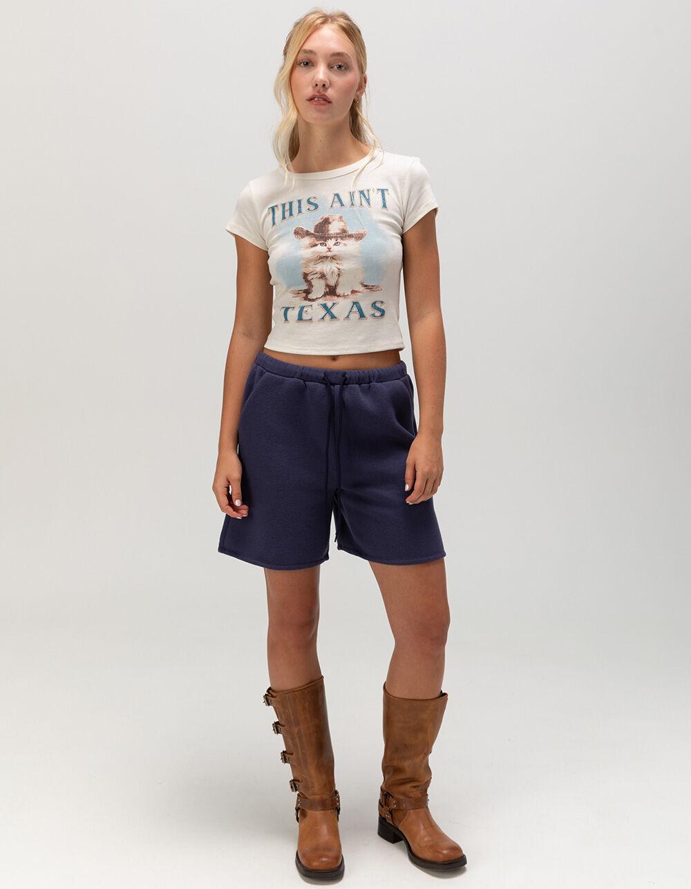 FULL TILT This Ain't Texas Womens Baby Tee - CREAM Product Image