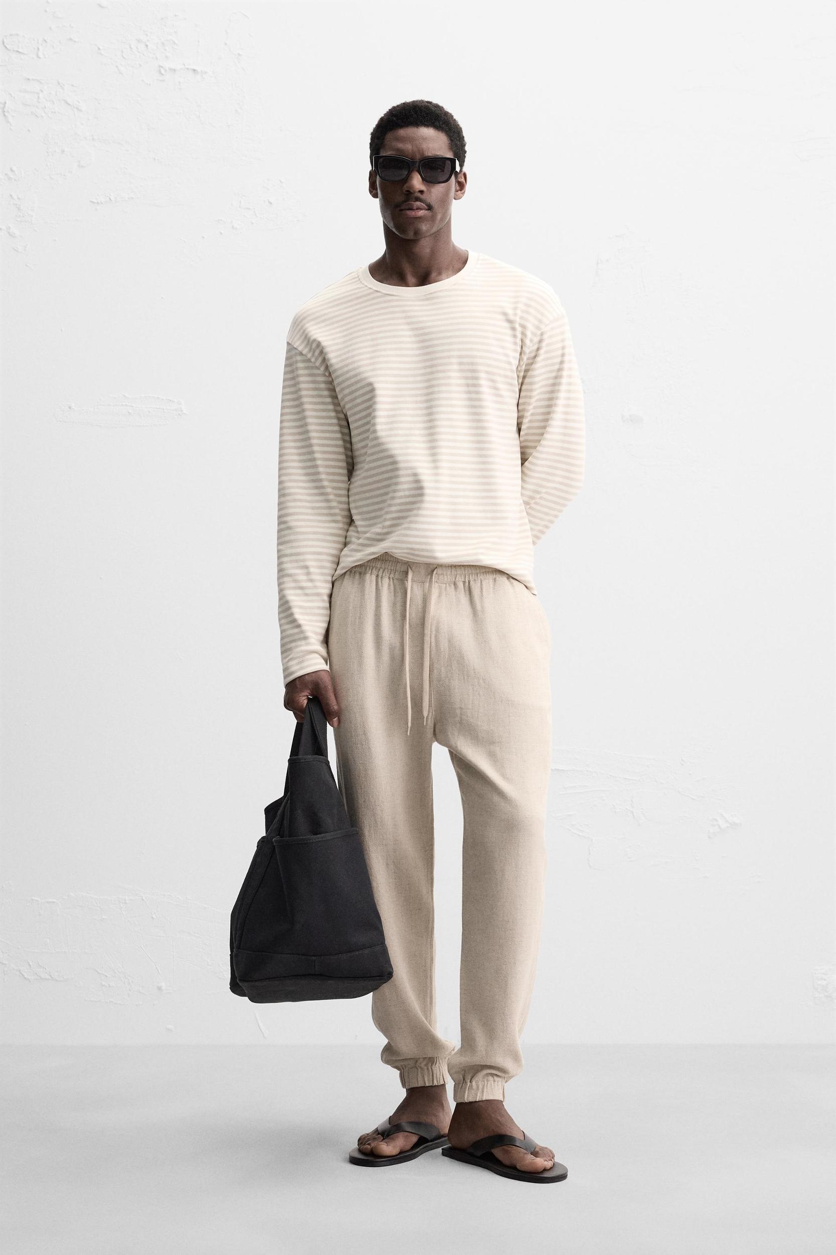 REGULAR FIT VISCOSE - LINEN PANTS Product Image