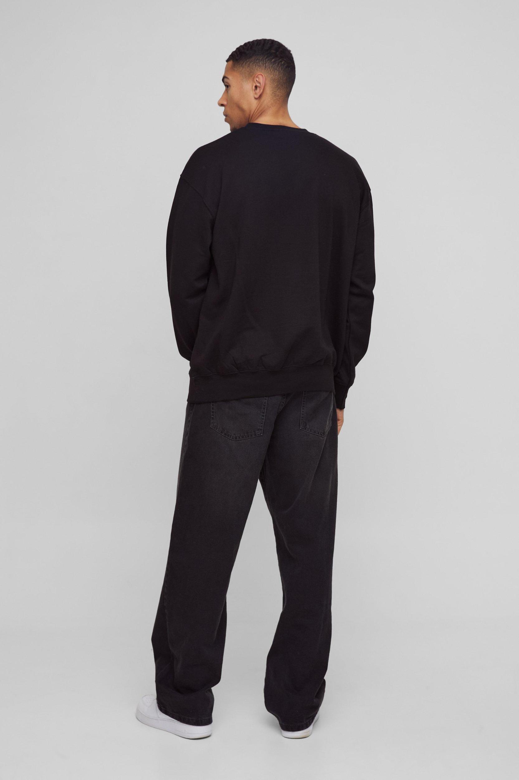 Oversized Ghost Band License Print Sweatshirt | boohooMAN USA Product Image