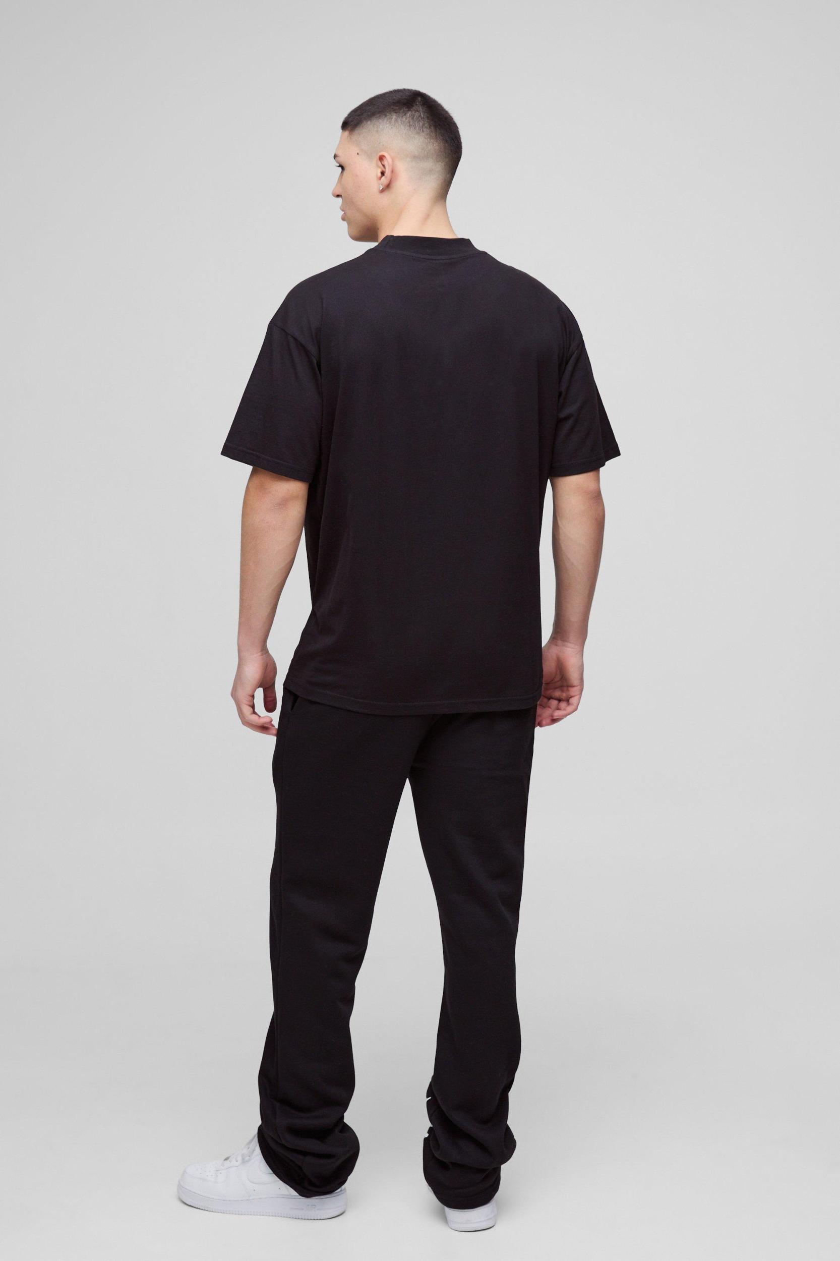 Slim Stacked Printed Flared Sweatpants | boohooMAN USA Product Image