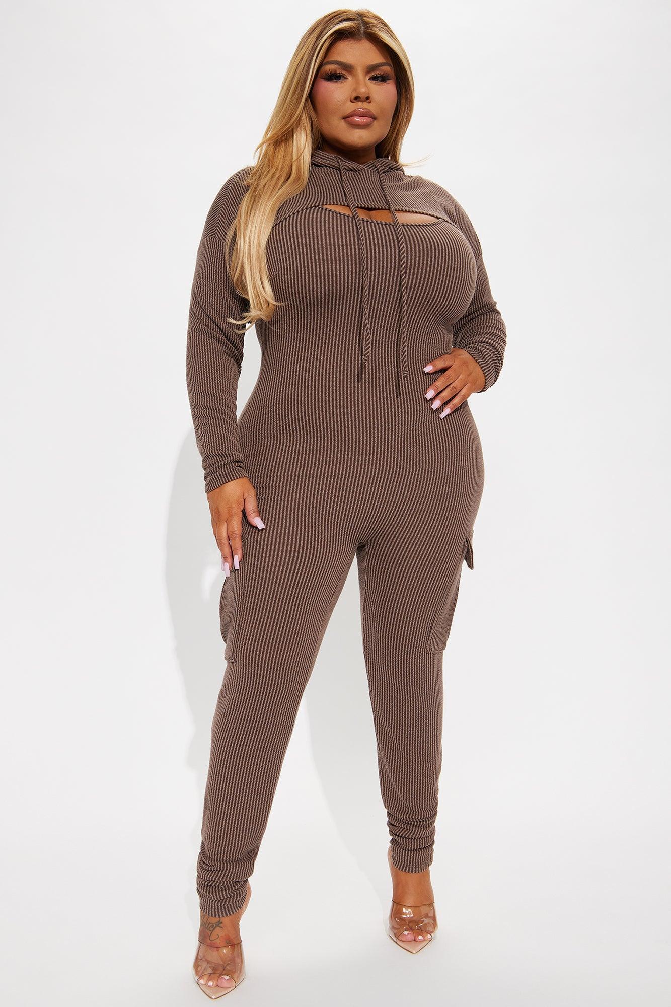 Everyday Grind Jumpsuit Set - Brown Product Image