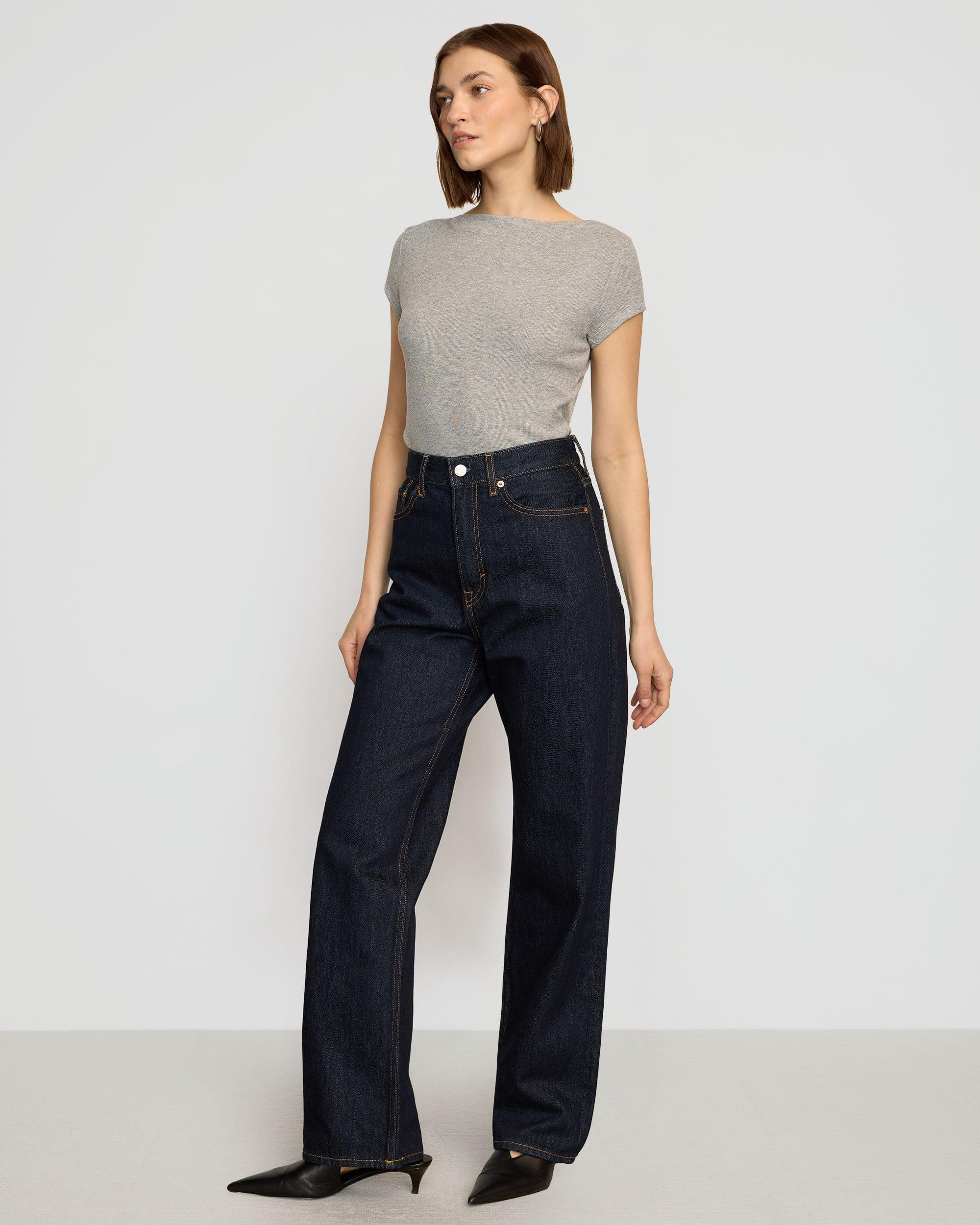 Zayna Ribbed Cap-Sleeve Tee Product Image