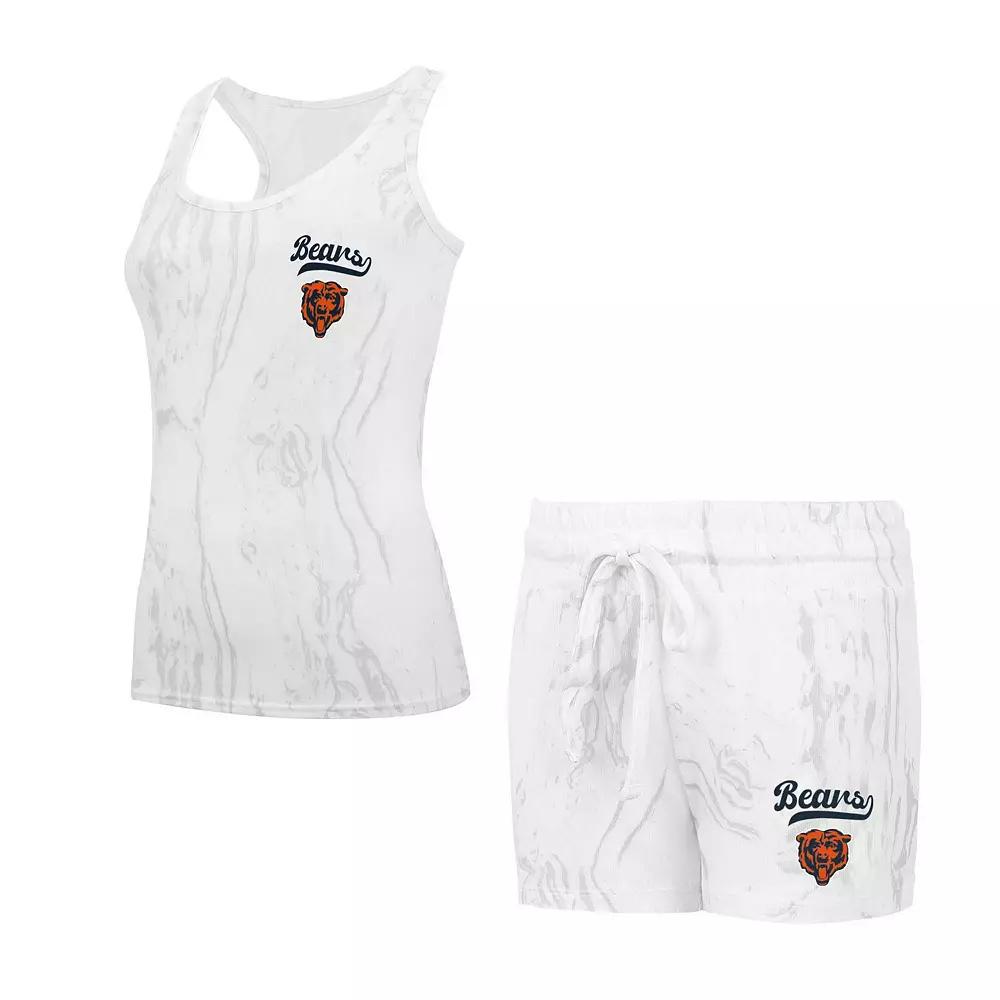 Women's Concepts Sport Chicago Bears Quartz Hacci Knit Tank Top & Shorts Sleep Set, Size: 2XL, Beige Product Image