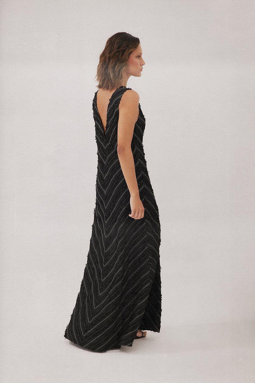 Fringed Sleeveless Maxi Dress Product Image