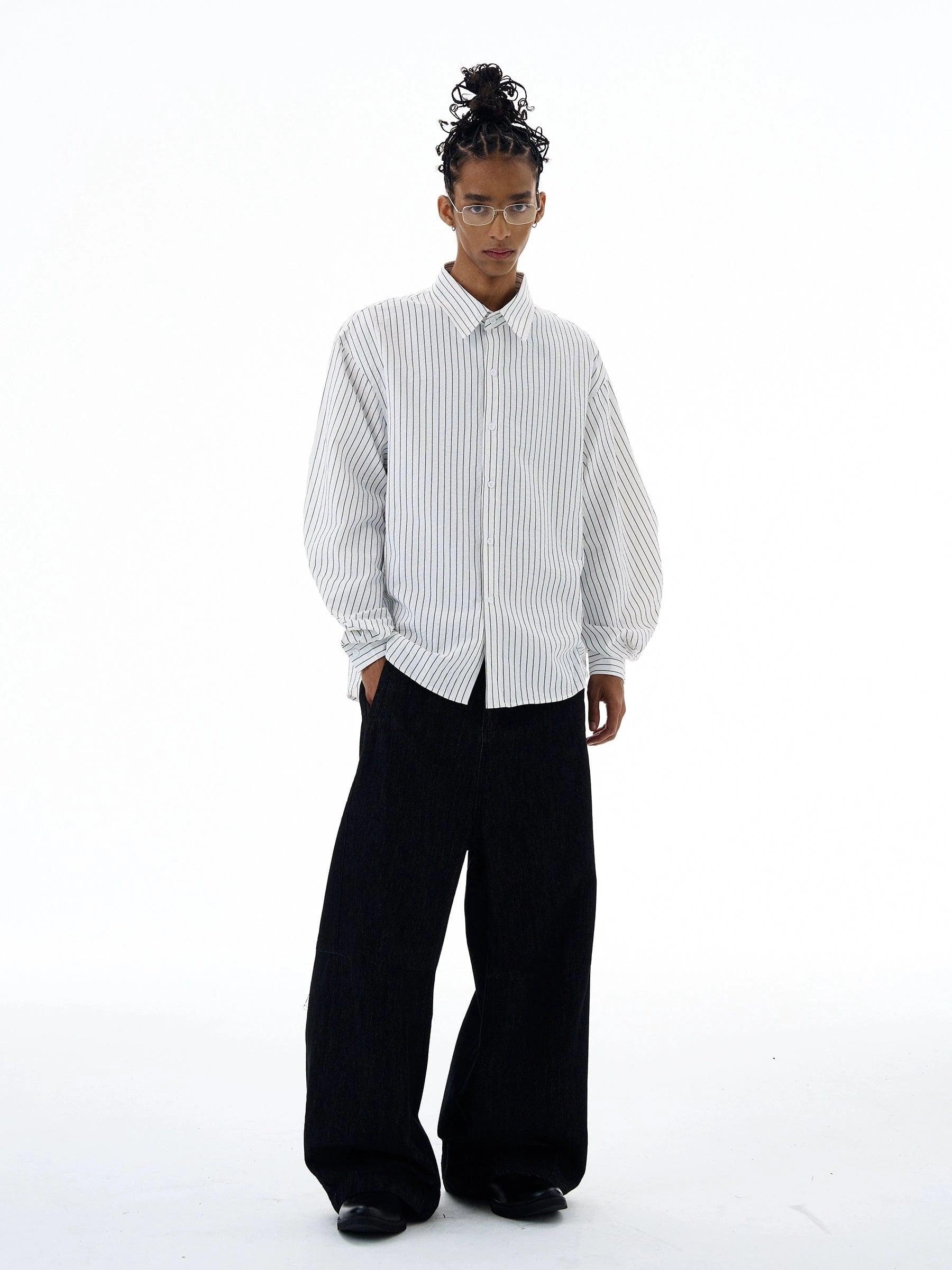 RT No. 19527 VERTICAL STRIPE BUTTON-UP SHIRT Product Image