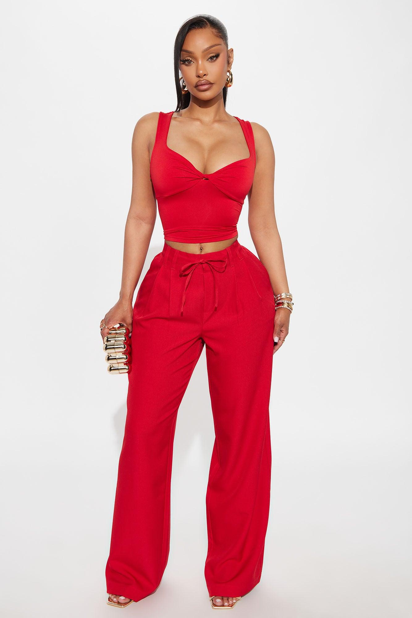 Eliza Twist Tank Top - Red Female Product Image