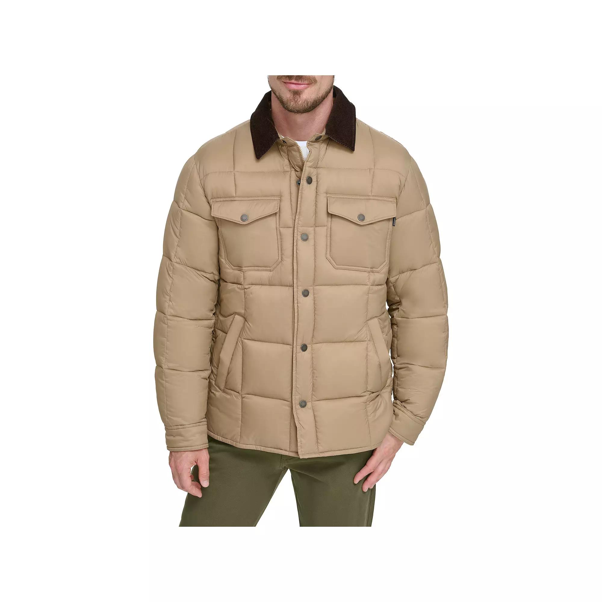 Mens Dockers Midweight Quilted Shacket with Corduroy Collar Product Image
