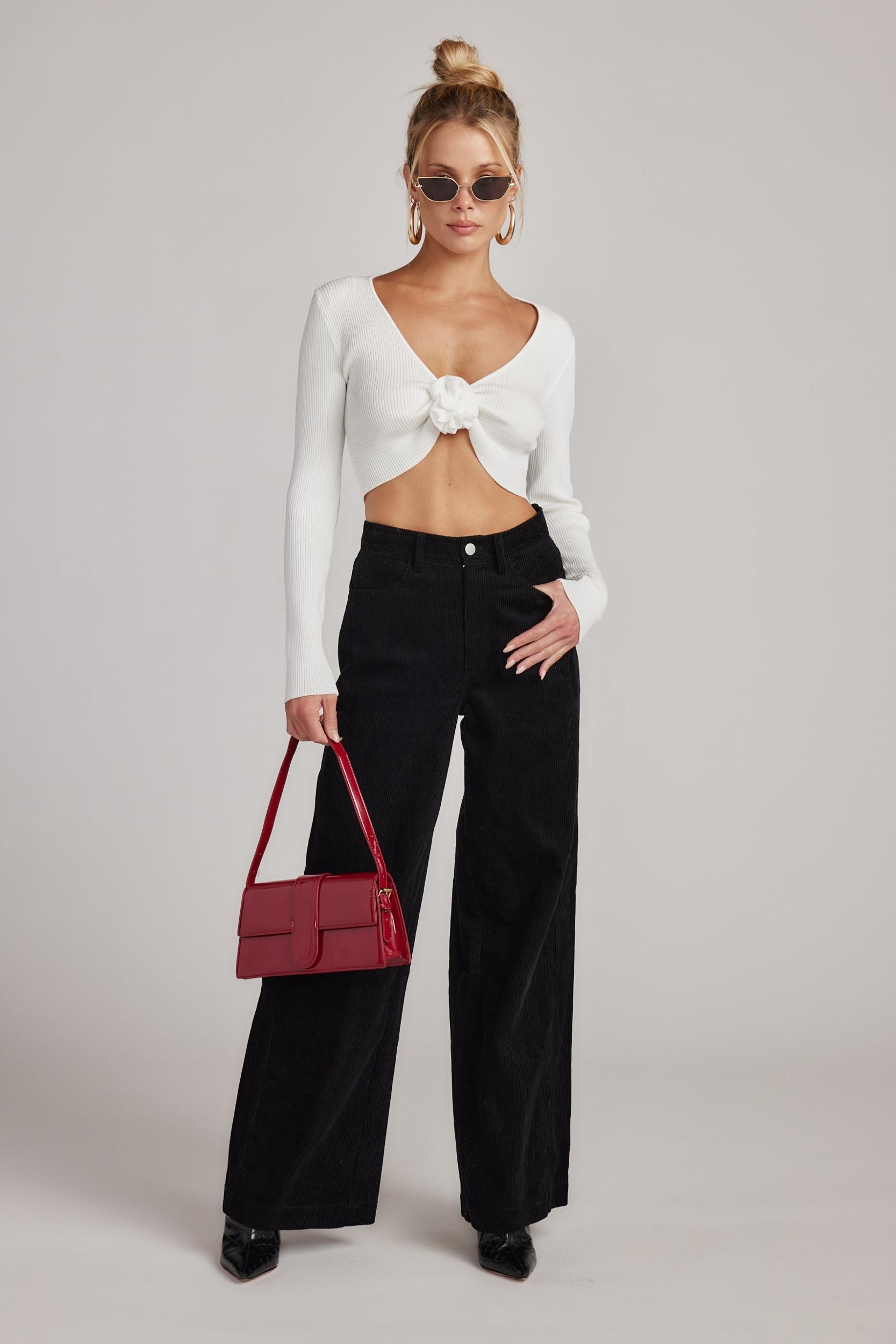 Clarence Black Corduroy Pants Product Image