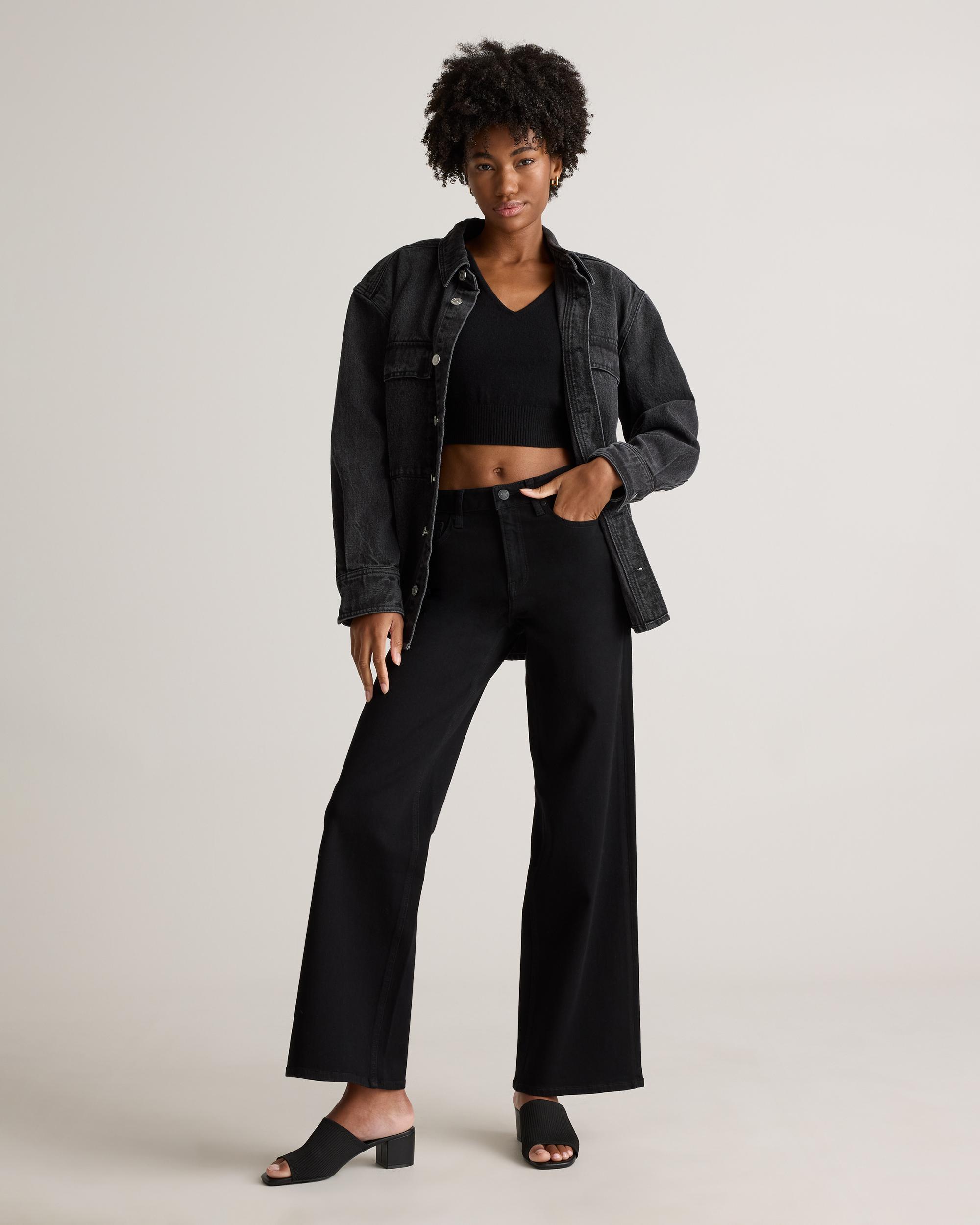 Quince | Women's Bella Stretch Wide Leg Jeans Organic Cotton Product Image