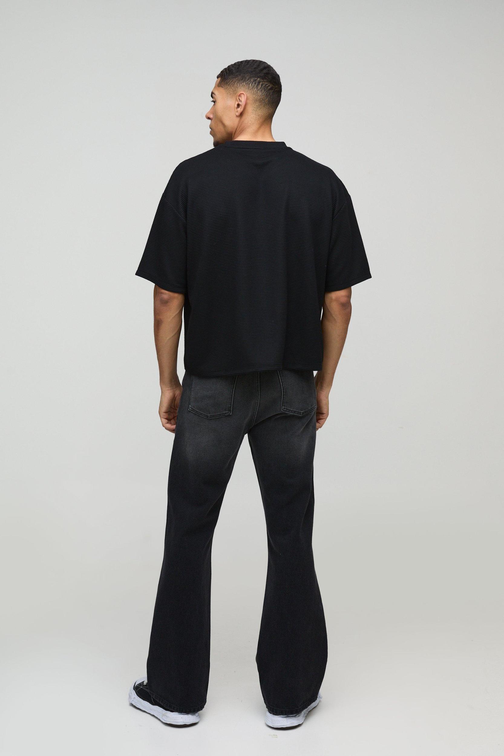 Oversized Boxy Ribbed T-Shirt | boohooMAN USA Product Image