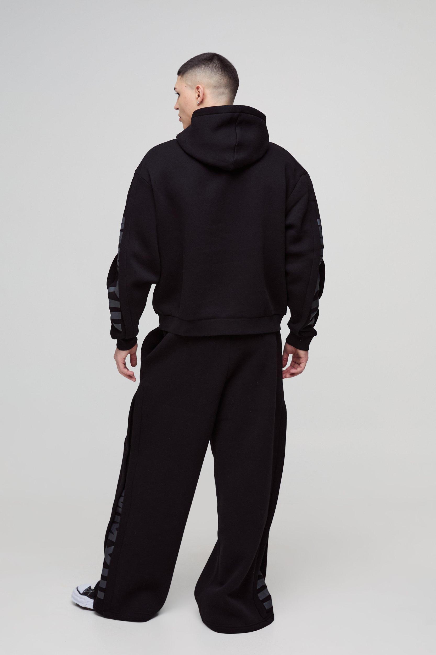 Oversized Boxy Hooded Wide Pleat Gusset Tracksuit | boohooMAN USA Product Image