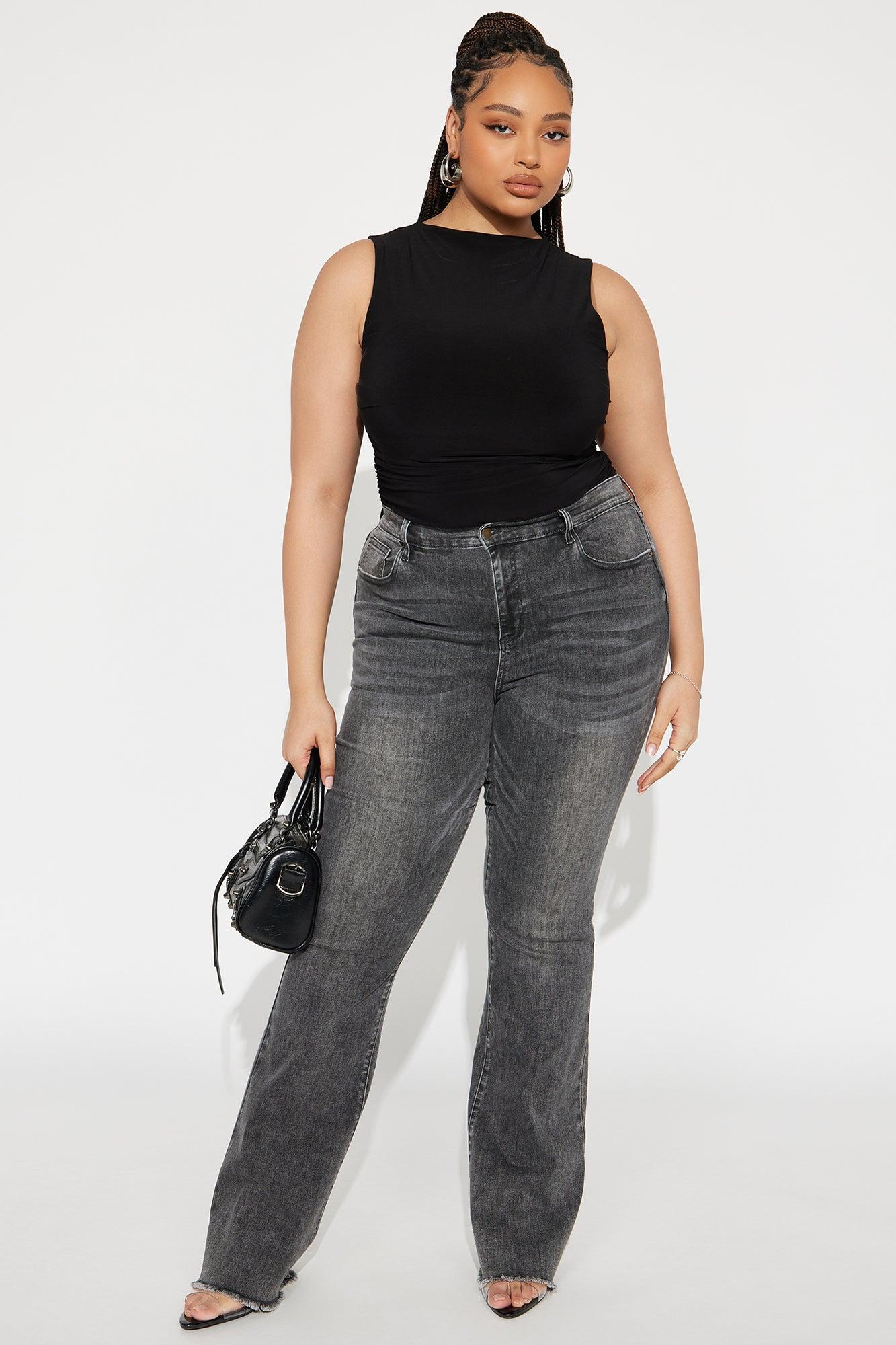 Tall Best Behavior Stretch Flare Jean - Black Wash Female Product Image