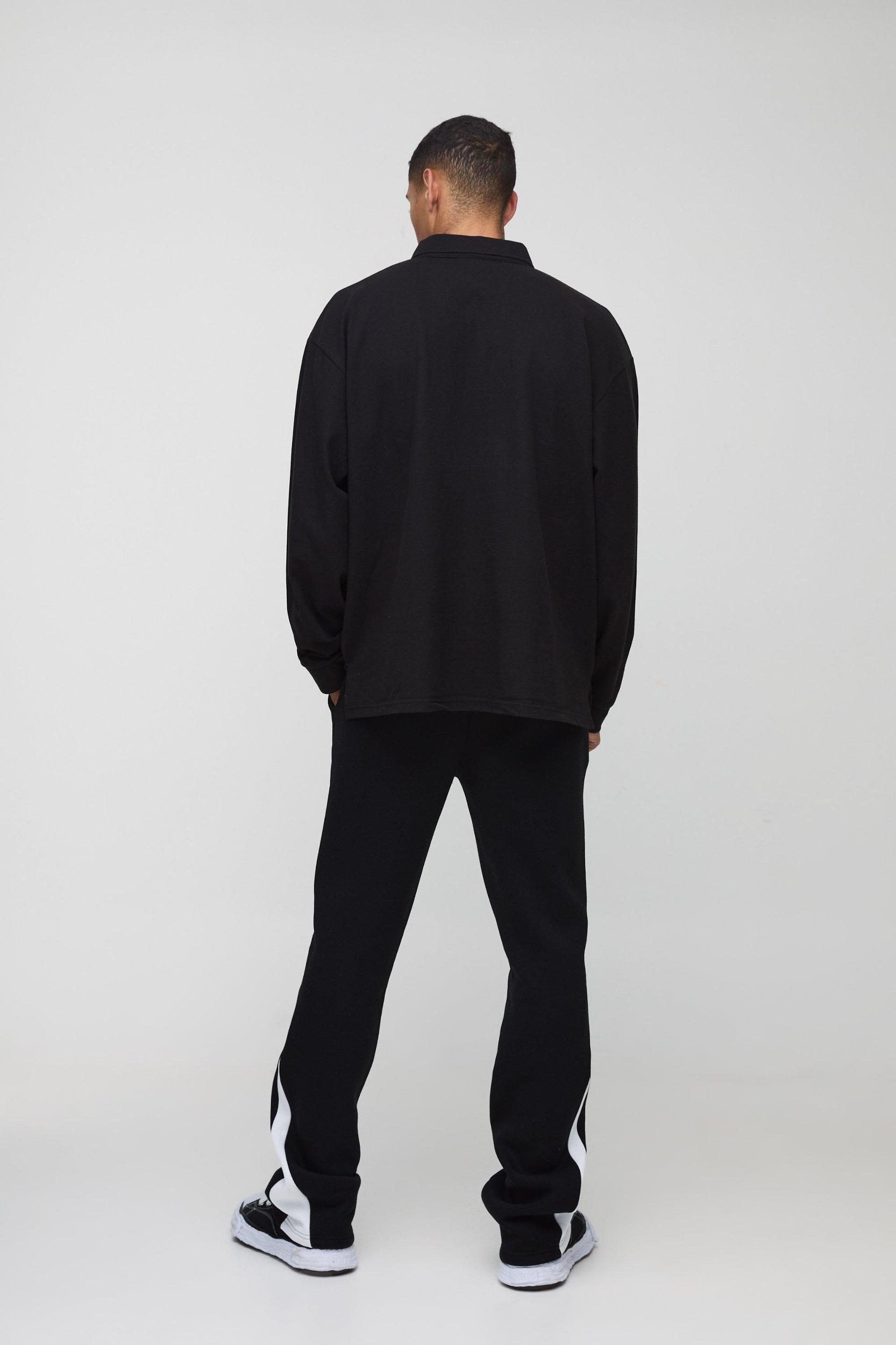 Slim Fit Flare Stacked Woven Tab Gusset Sweatpants | boohooMAN USA Product Image