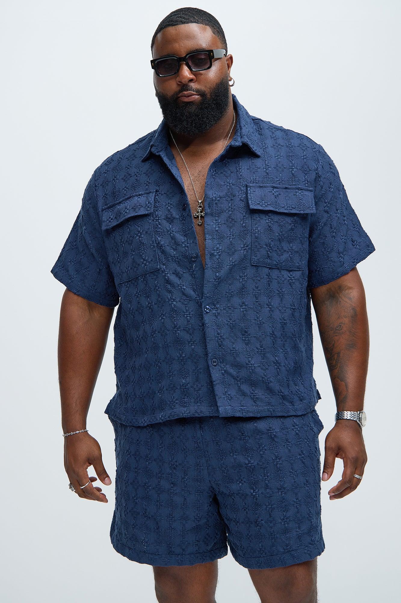 Mav Textured Shirt - Navy Product Image