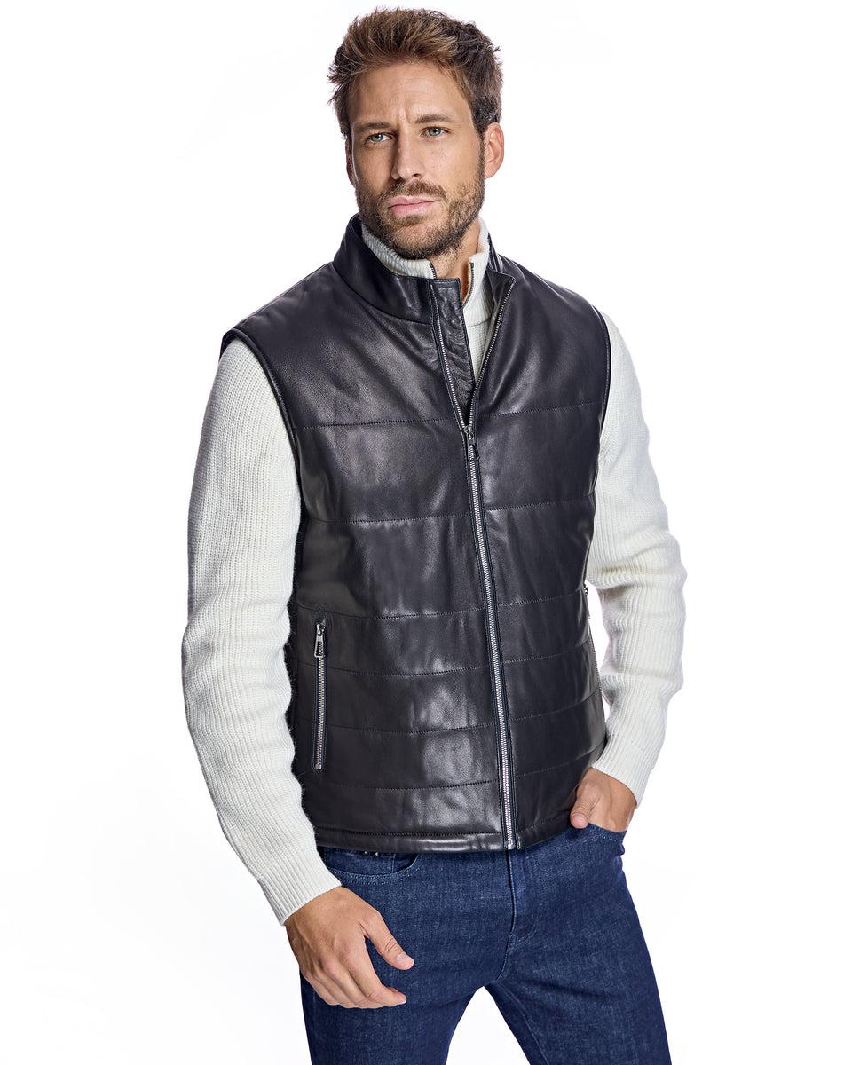 Men's Leather Vest Product Image