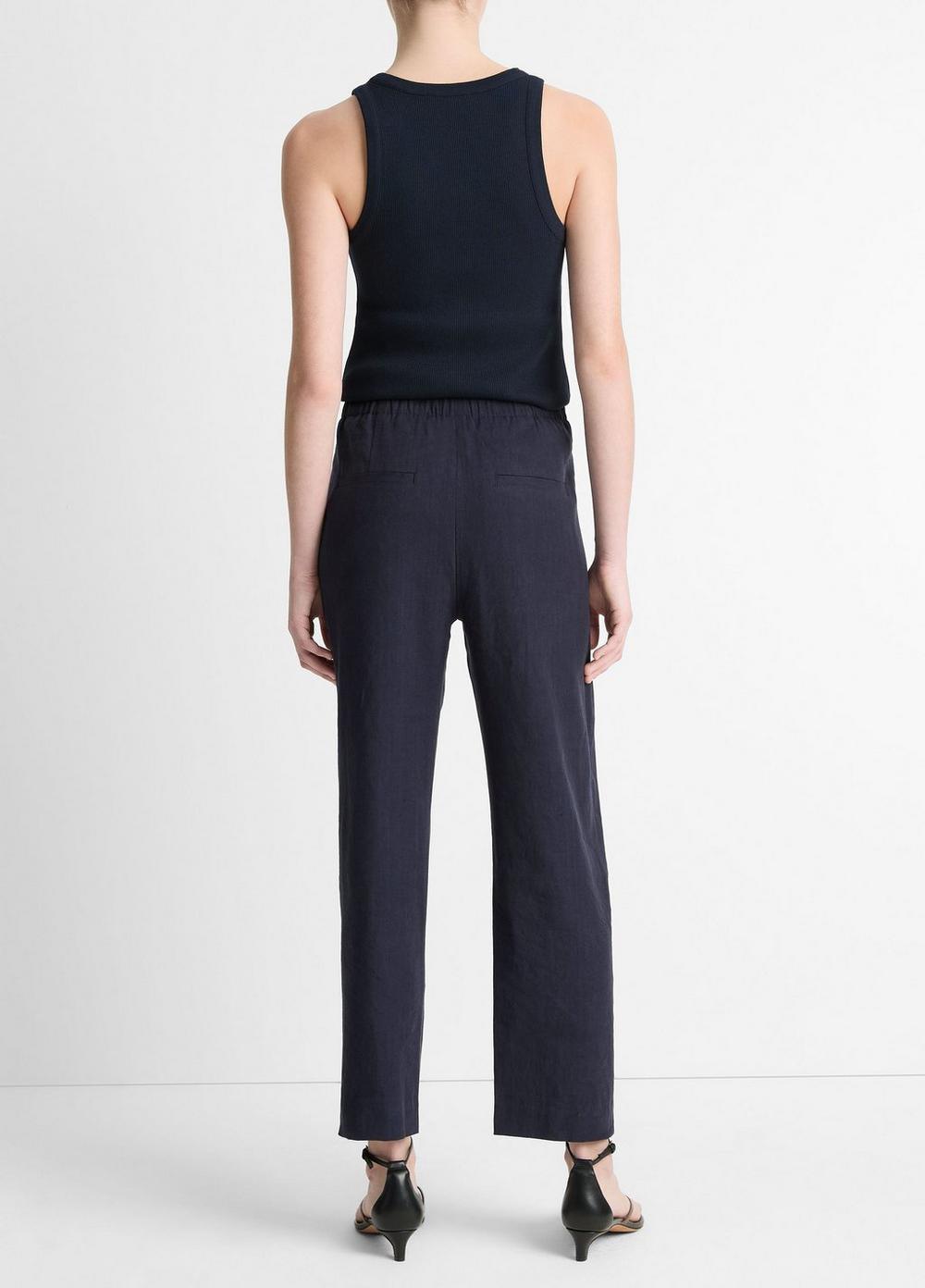Linen-Blend Tapered Pull-On Pant Product Image