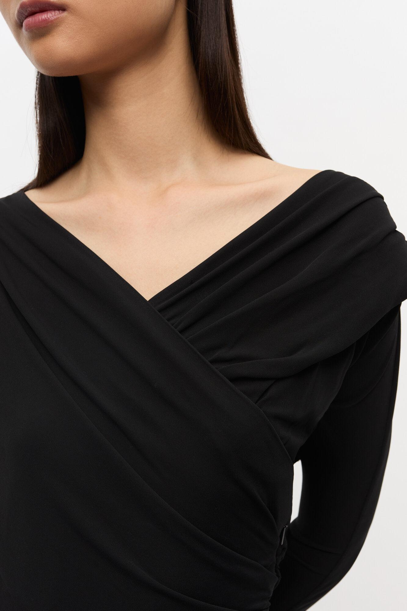 Black Ruched Dress Product Image