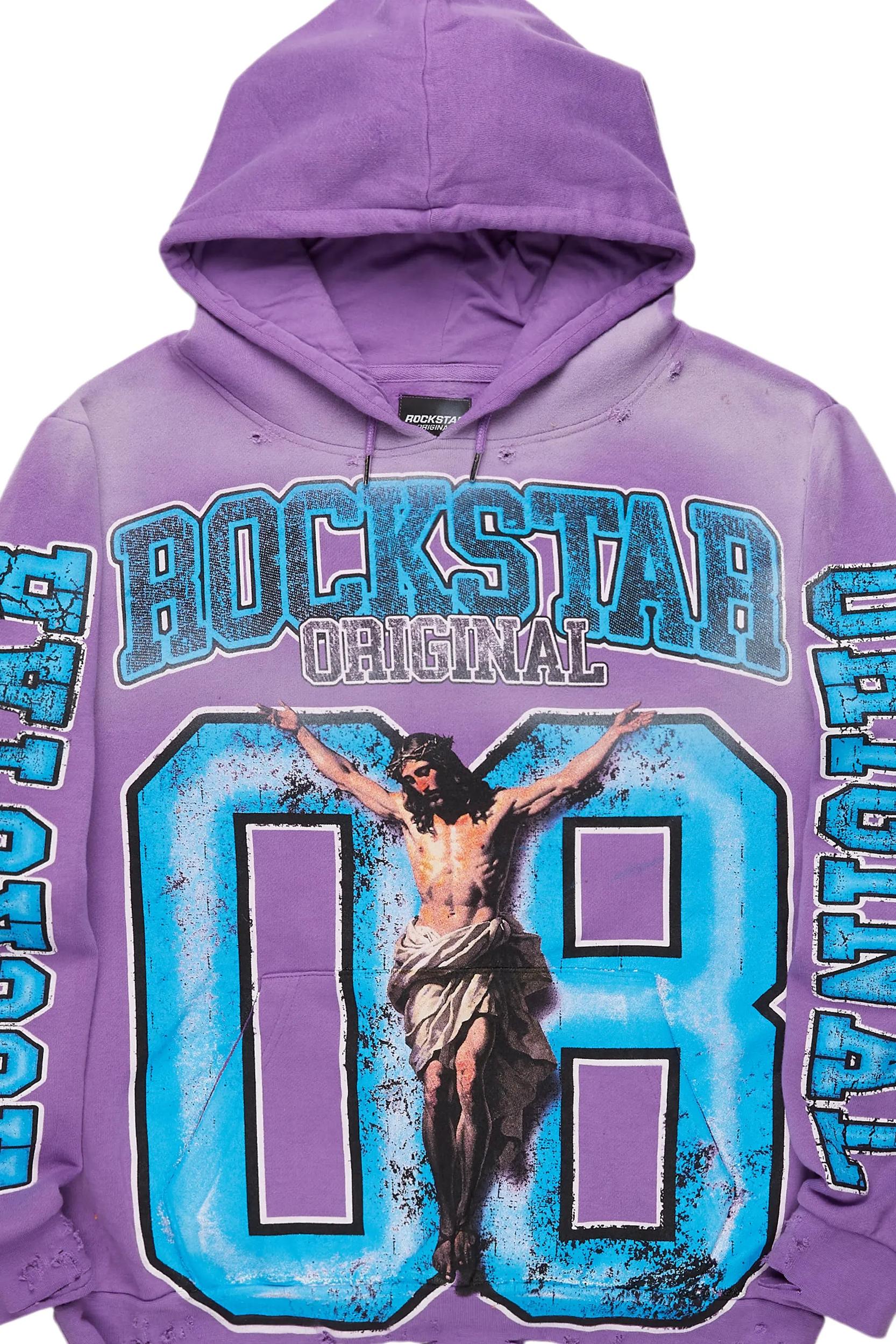 Tariqa Purple Oversized Hoodie Female Product Image