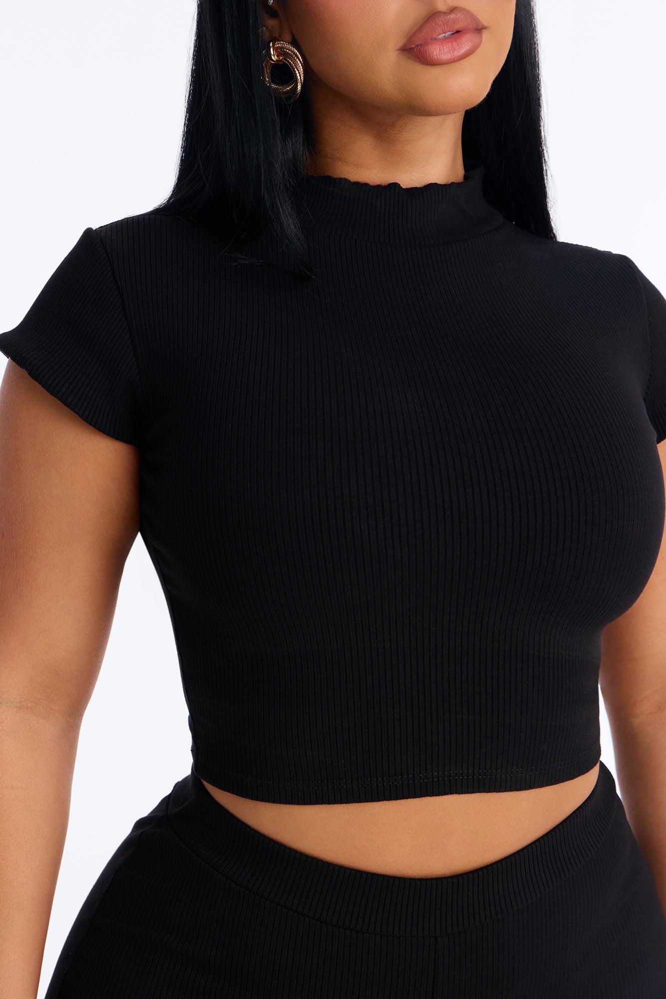 Simply Snatched Mock Neck Legging Set - Black Female Product Image