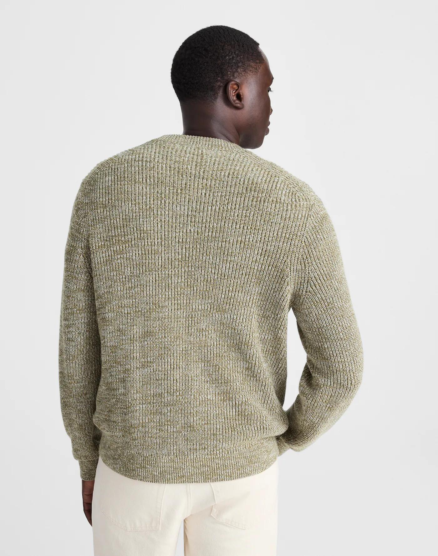 Cotton Shaker-Stitch Crewneck Sweater Product Image