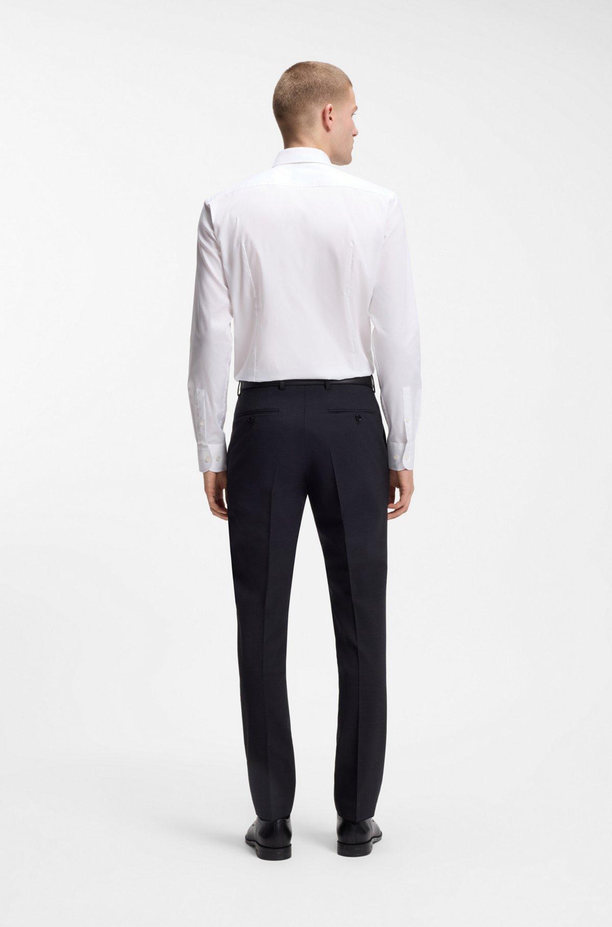 Slim-fit shirt in easy-iron cotton poplin Product Image