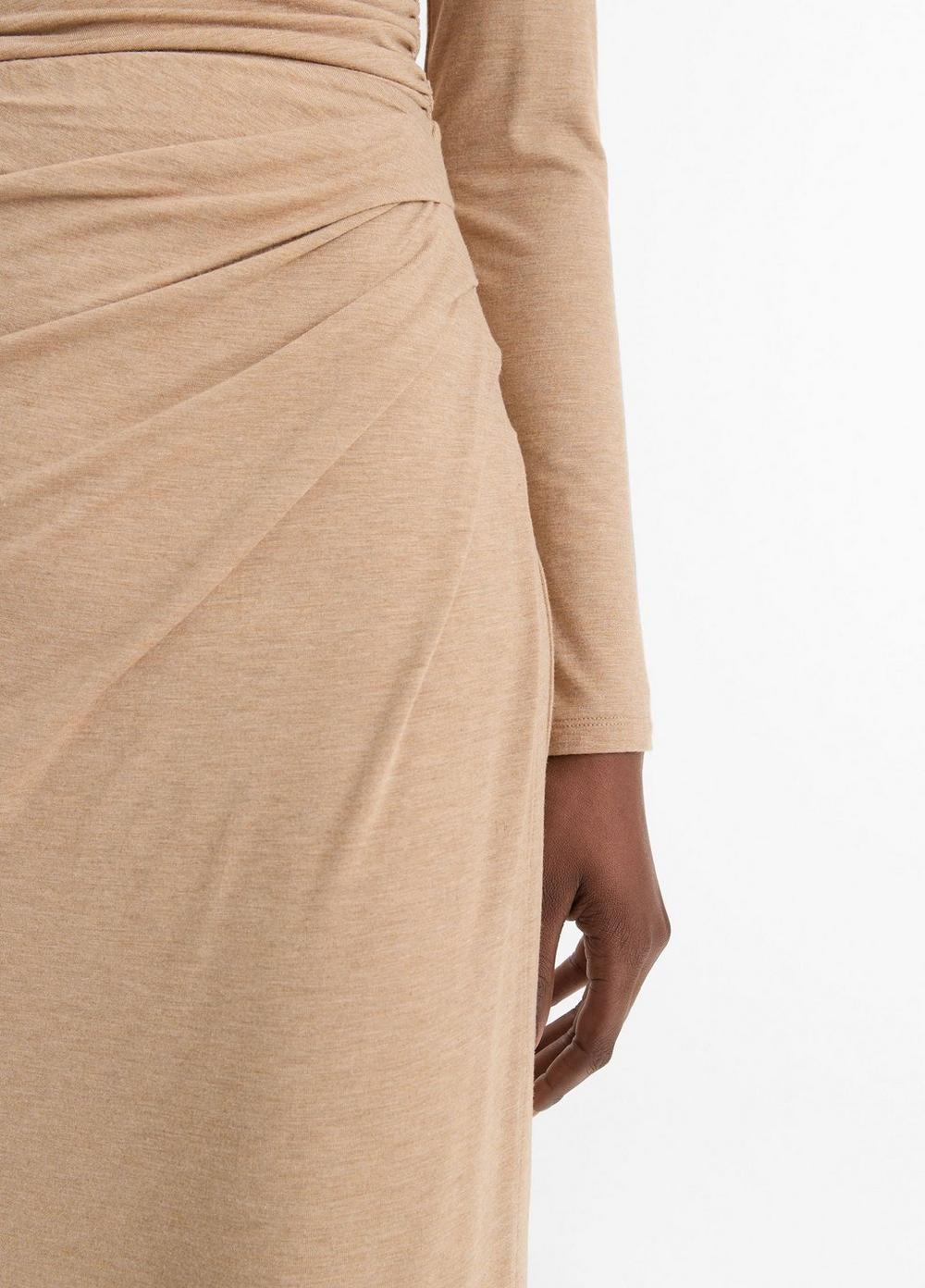 Side-Drape Jersey Midi Skirt Product Image