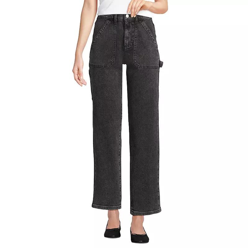 Women's Lands' End Soft Denim High Rise Cargo Ankle Jeans,  Product Image