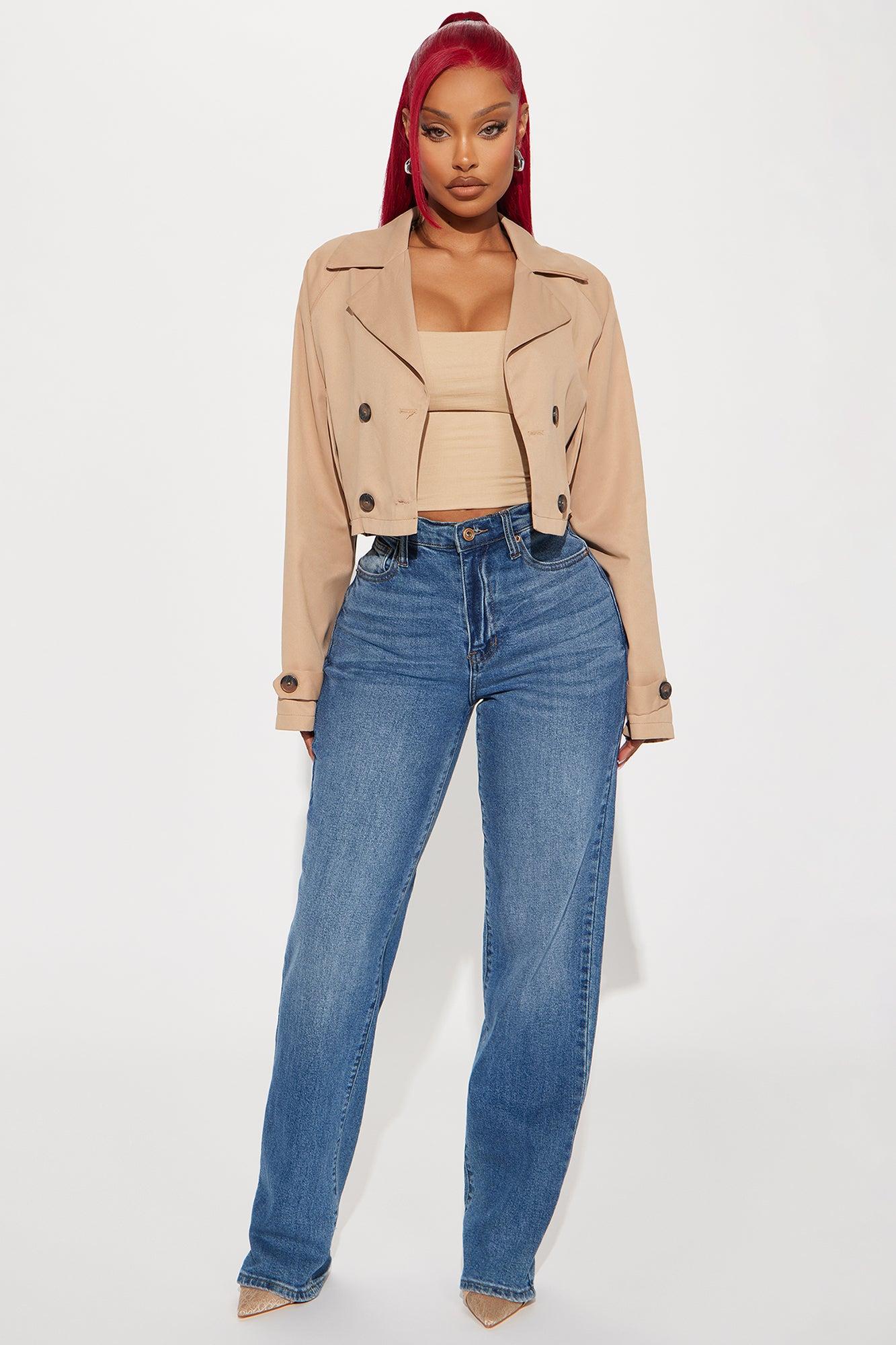 Rainy Days Cropped Trench - Khaki Female Product Image