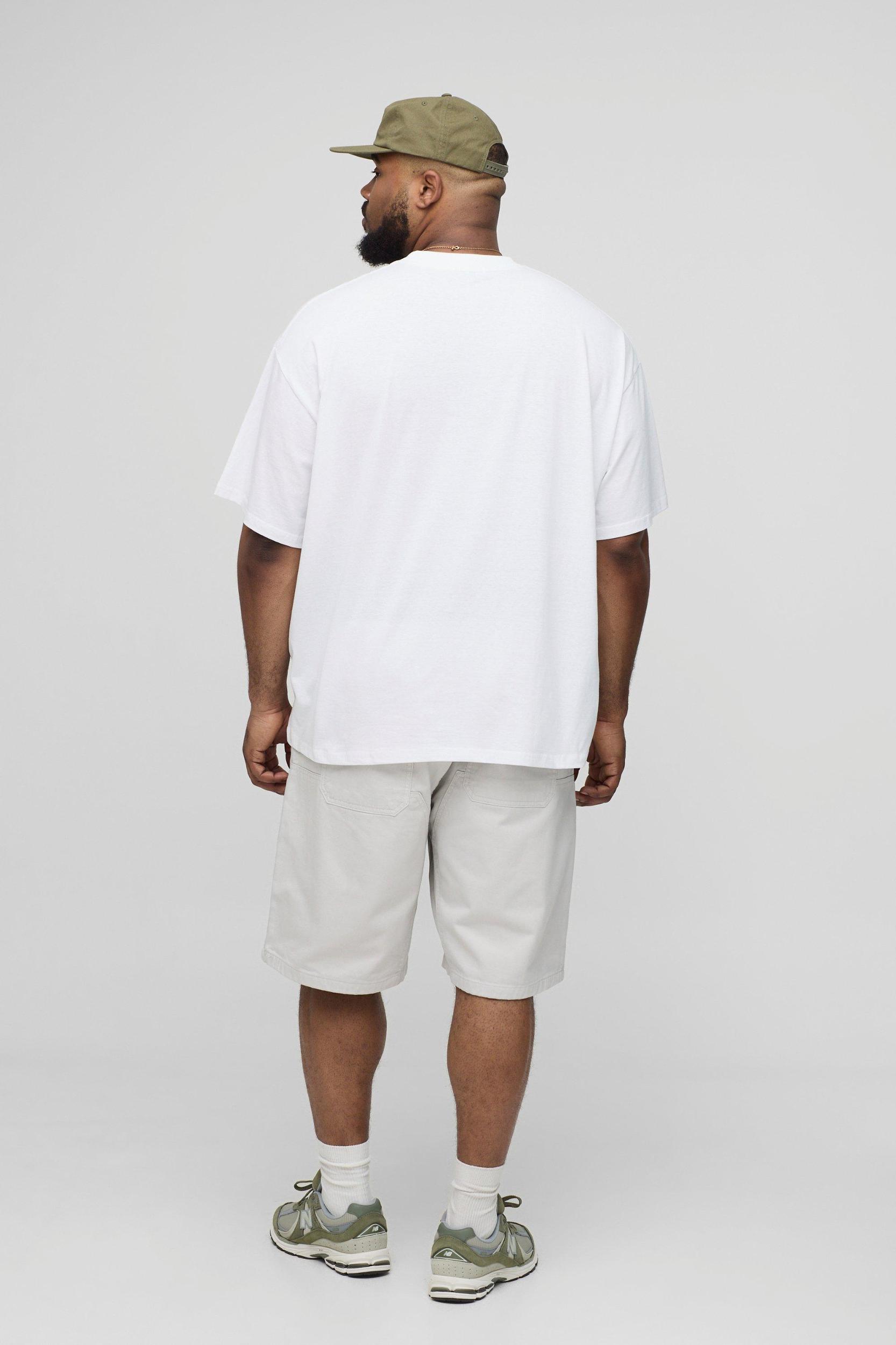 Plus Oversized Extended Neck Amalfi Landscape Print T-Shirt | boohooMAN USA Product Image