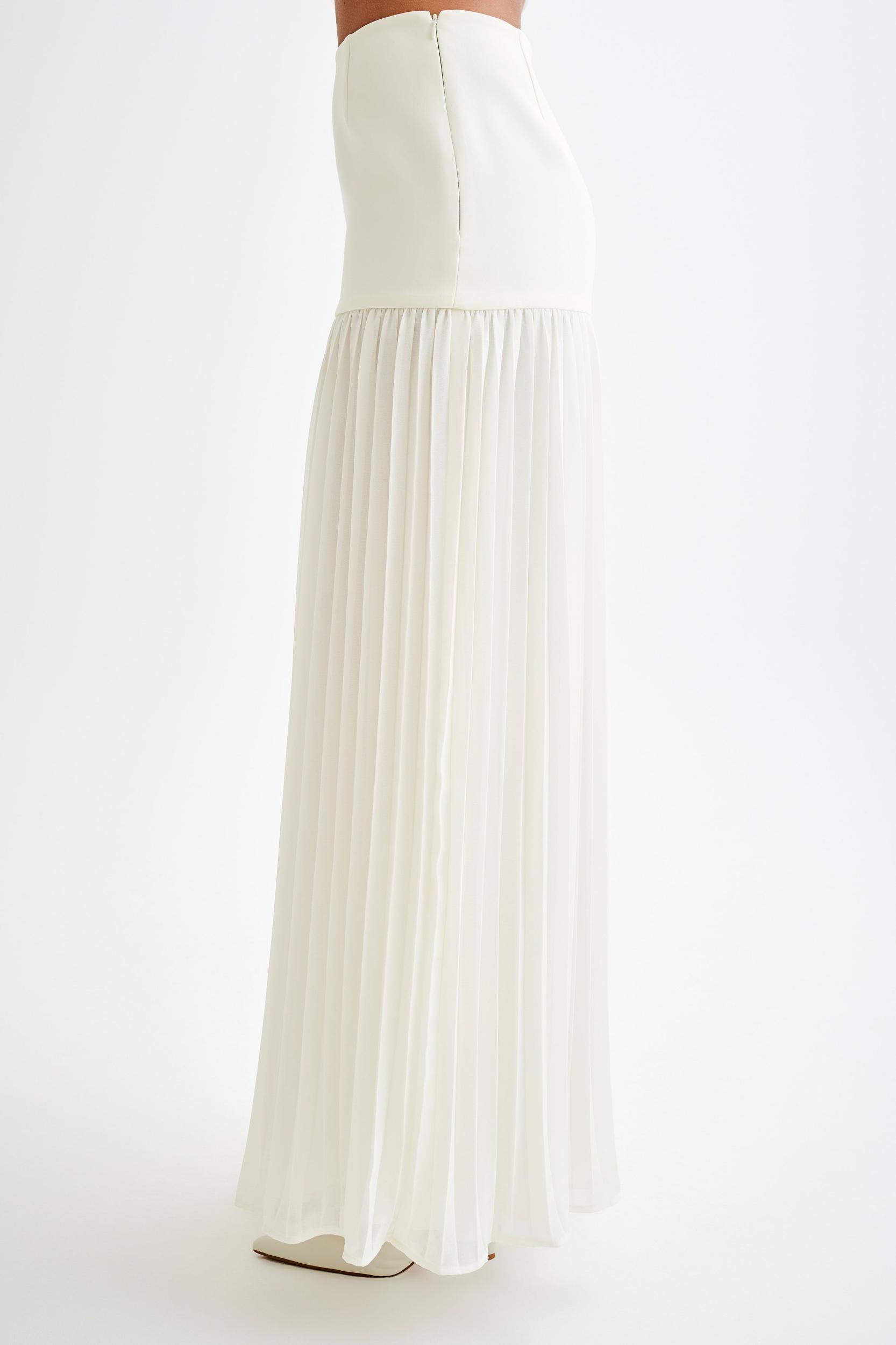 Jillian Pleated Maxi Skirt - Ivory Product Image